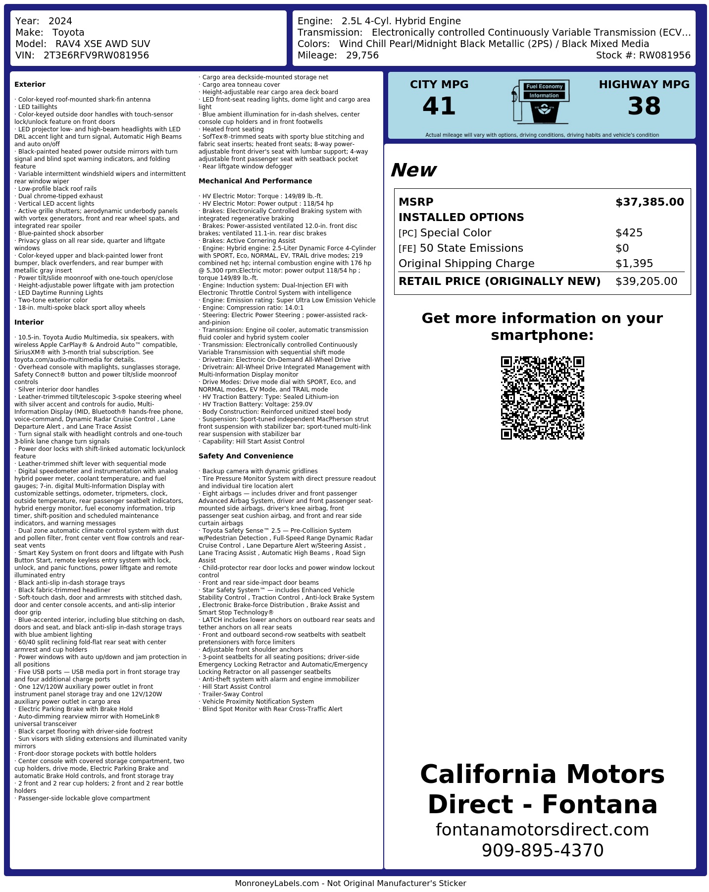 Monroney Label