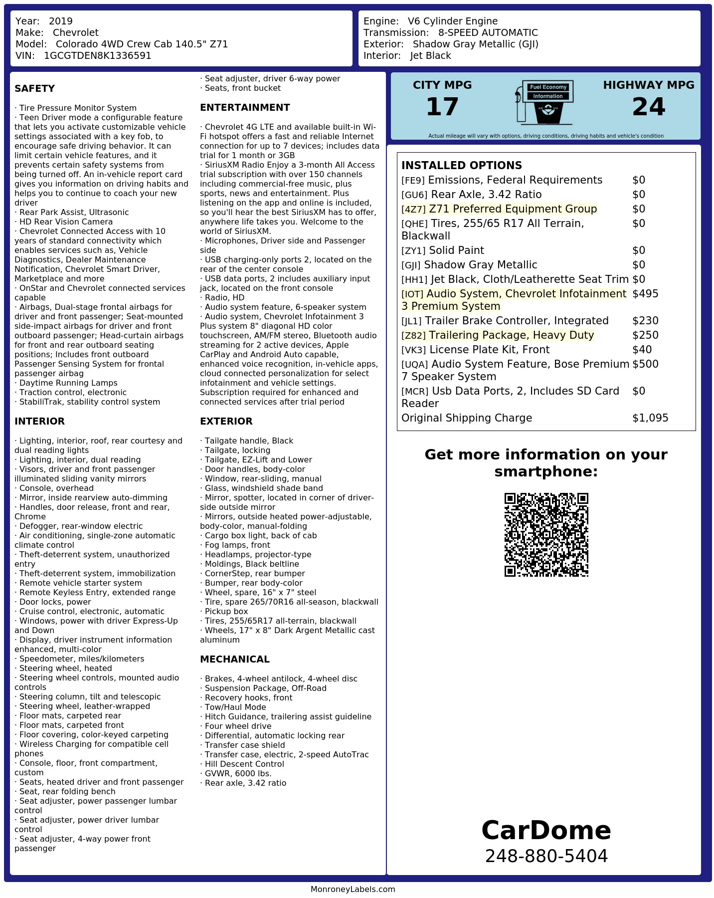 Monroney Label