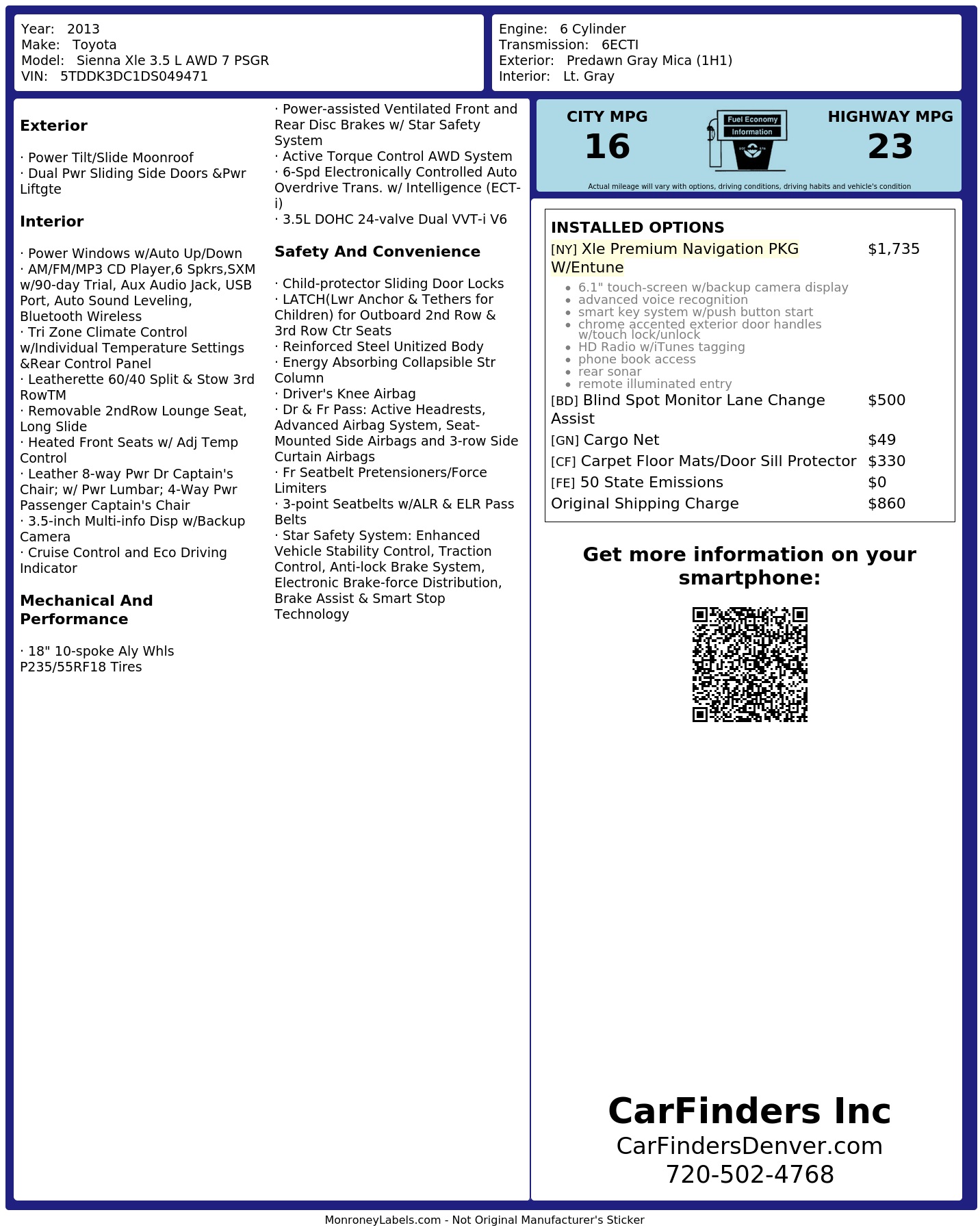 Monroney Label