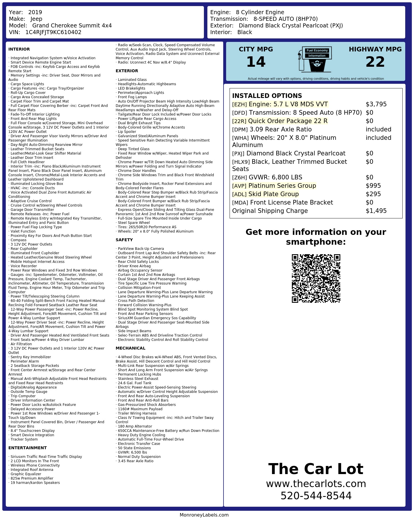 Monroney Label