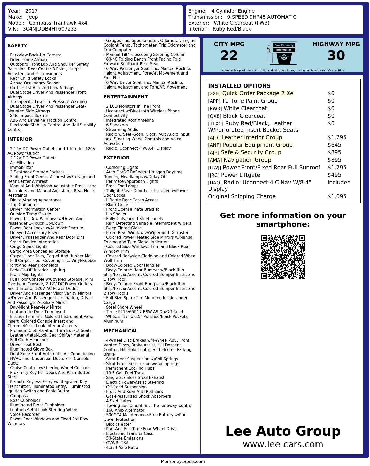 Monroney Label