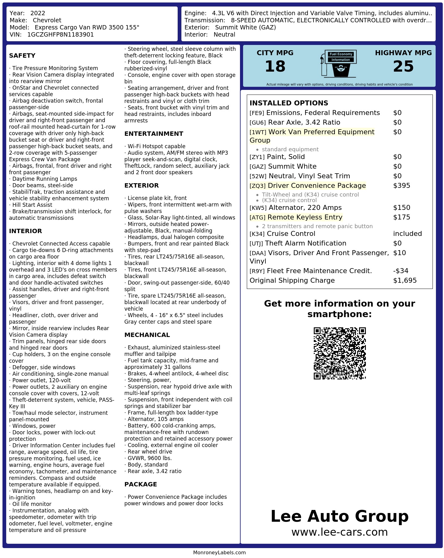 Monroney Label