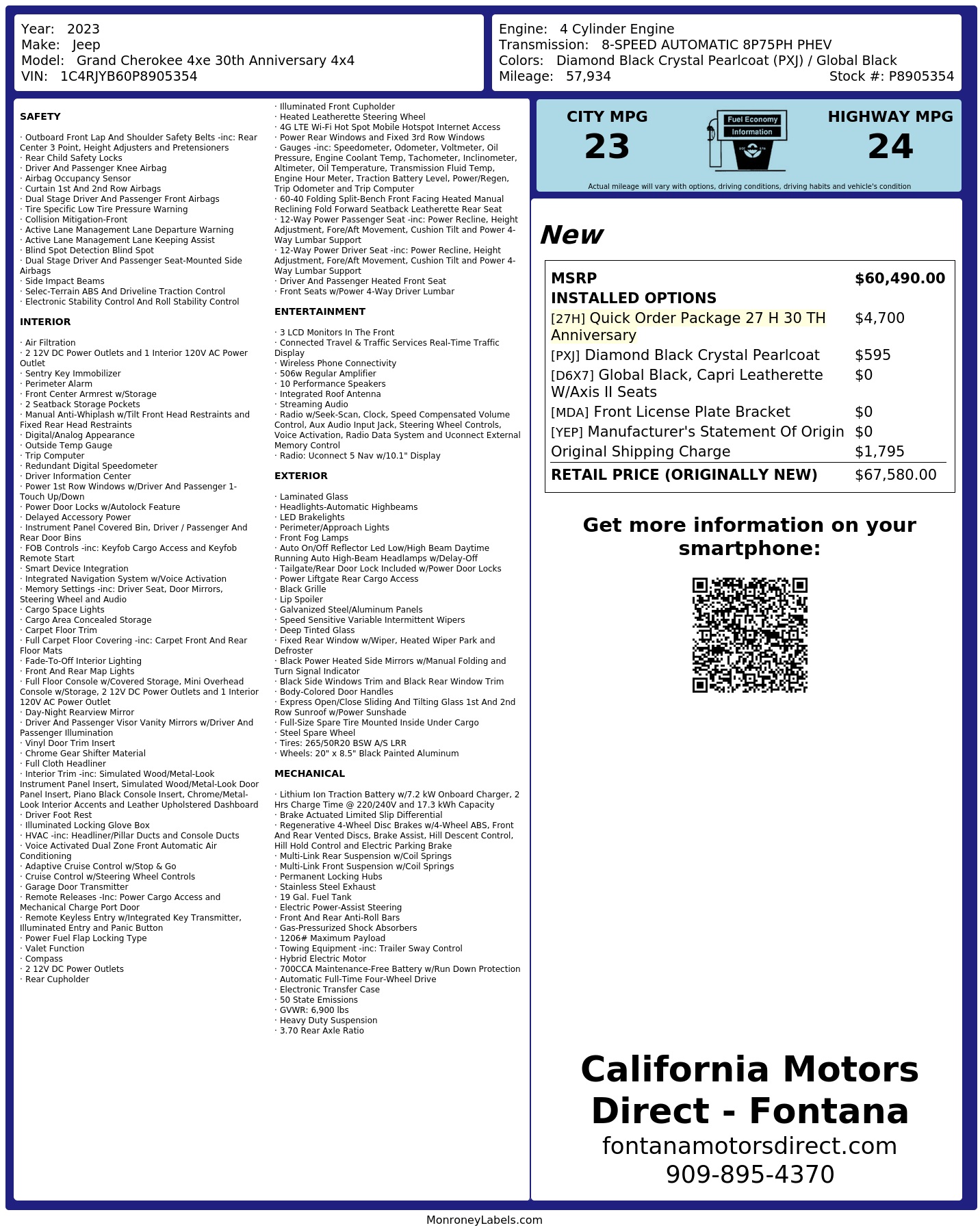 Monroney Label