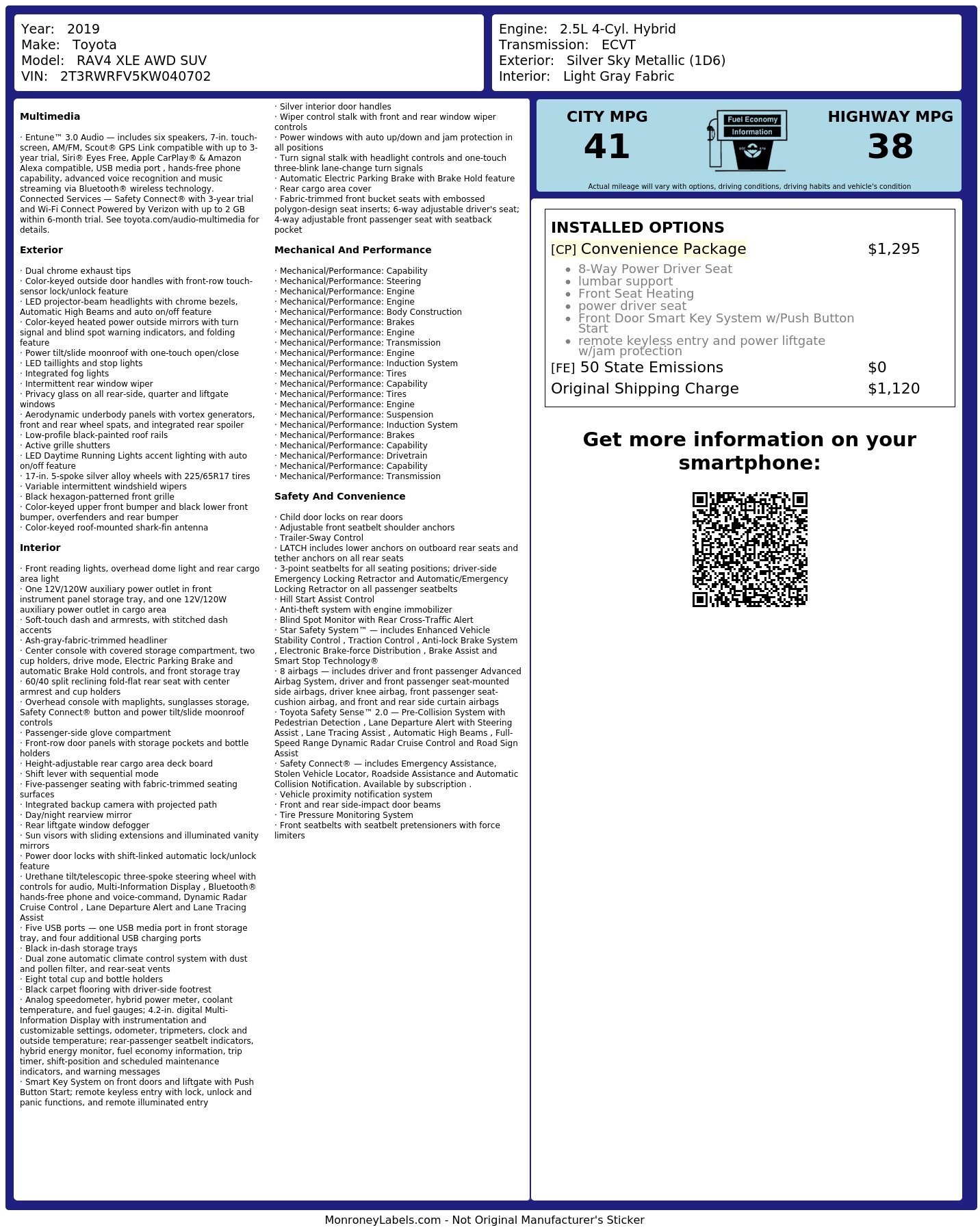 Monroney Label