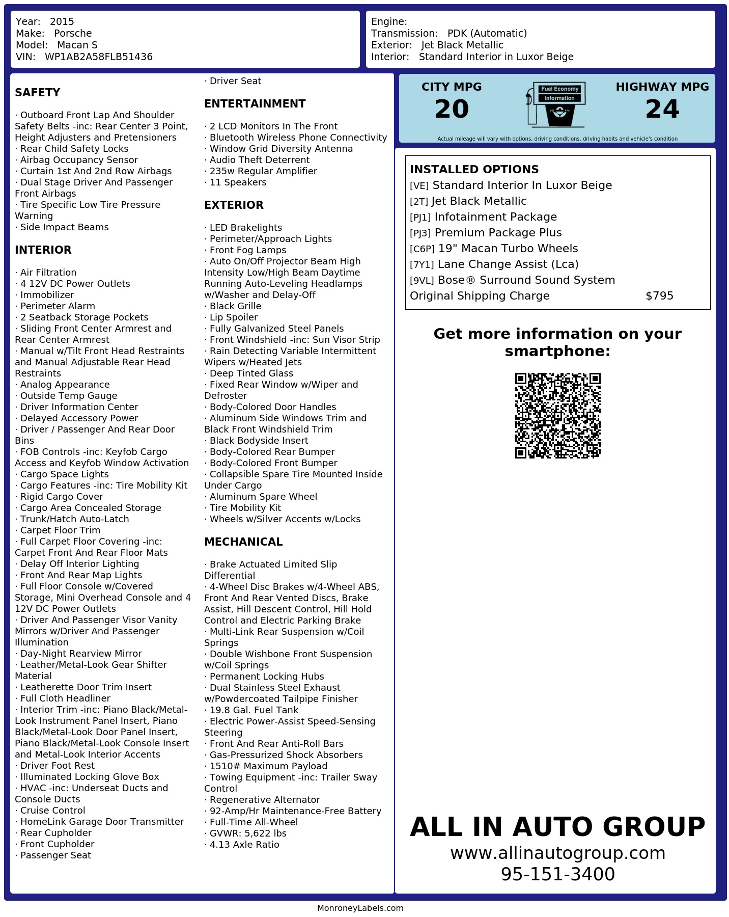 Monroney Label