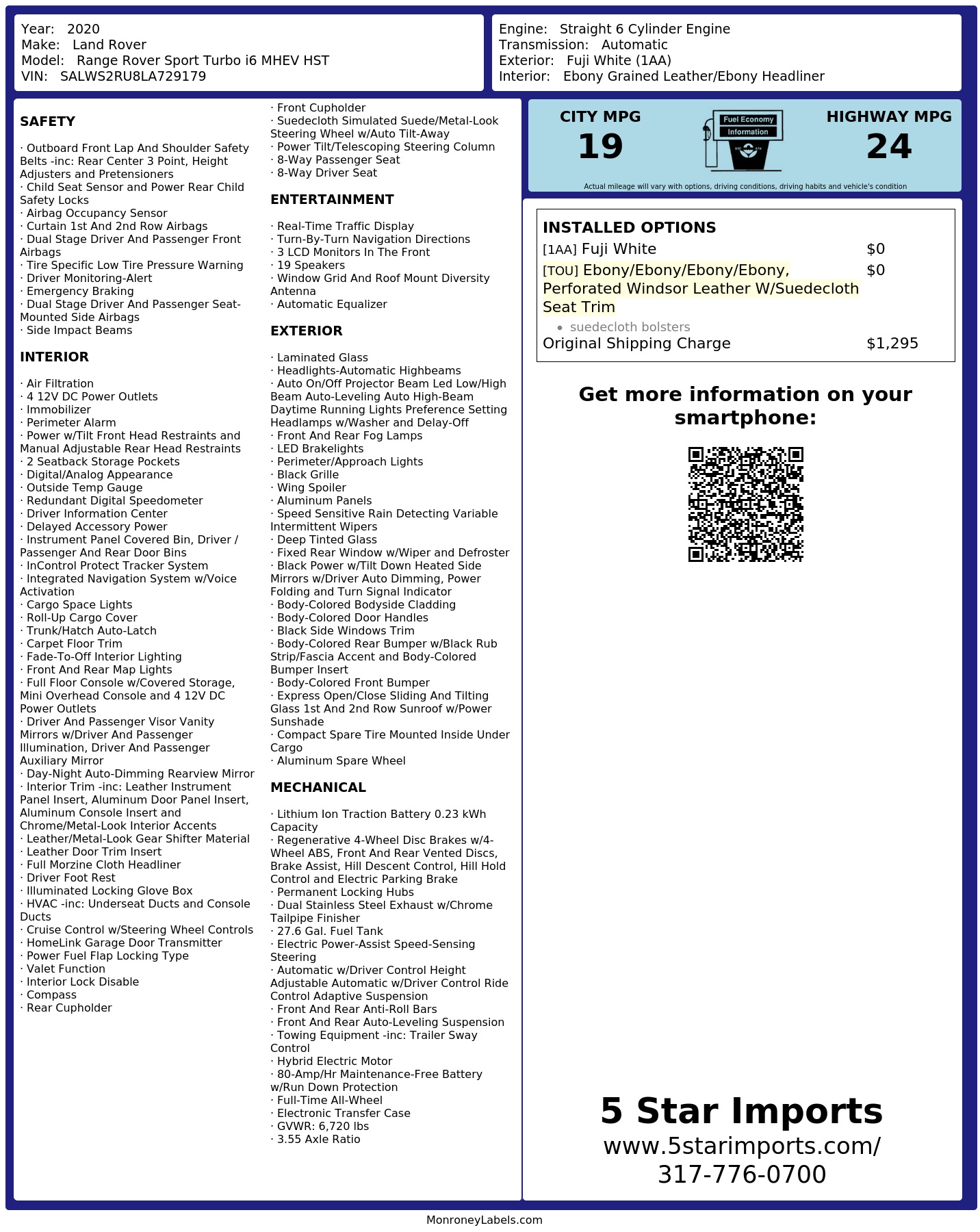Monroney Label