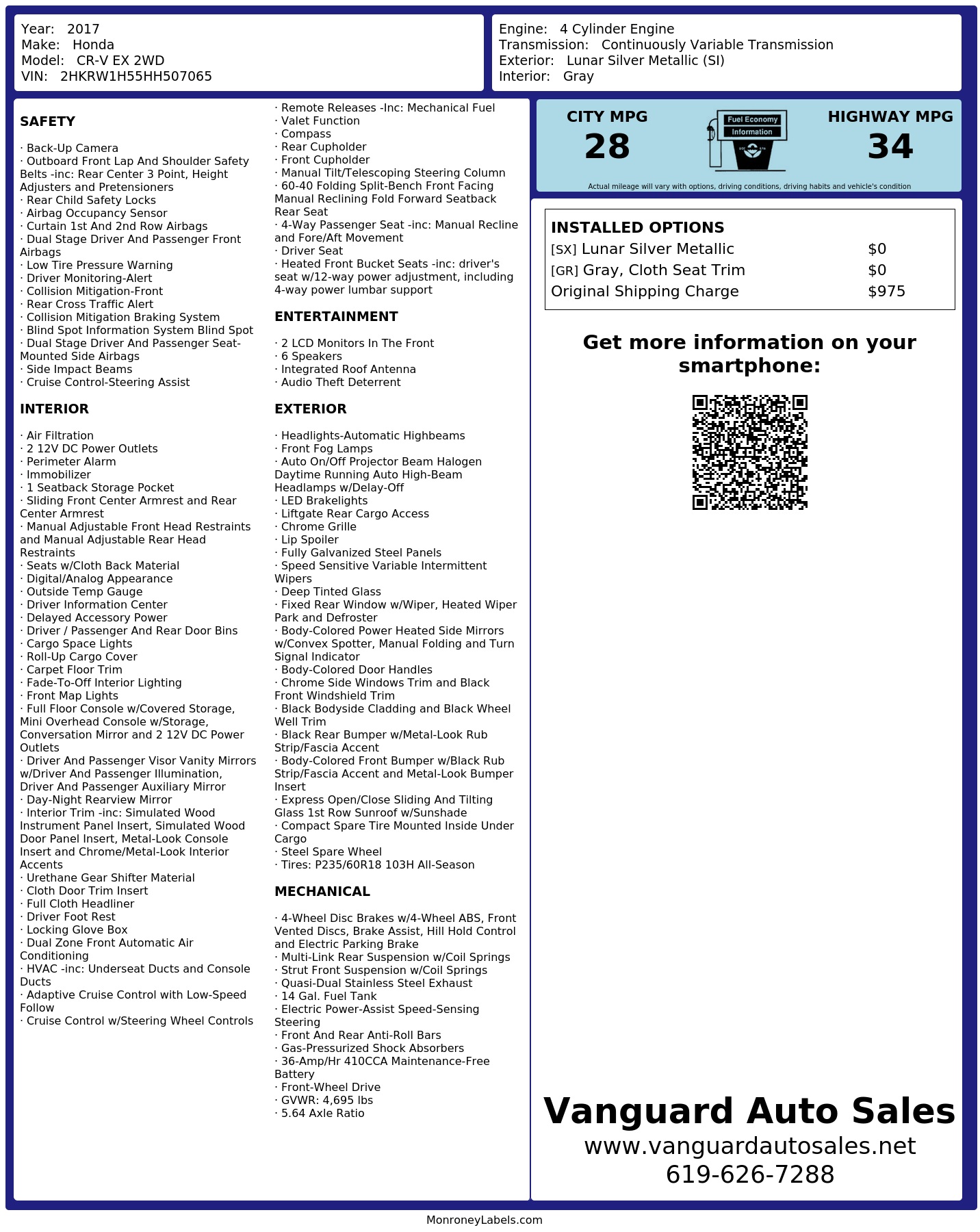 Monroney Label