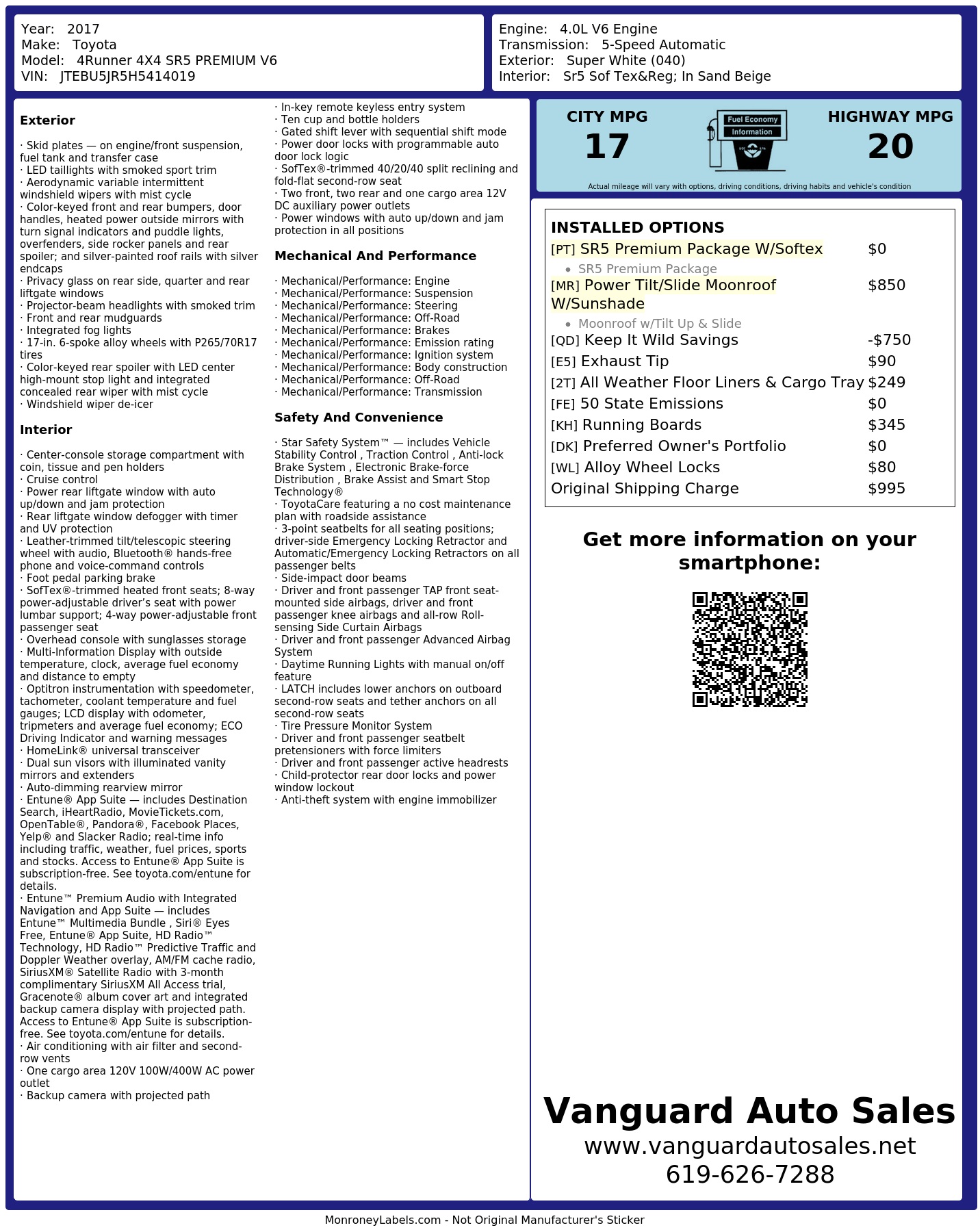 Monroney Label