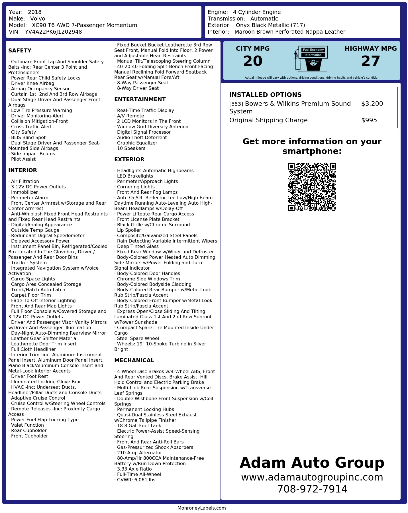 Monroney Label