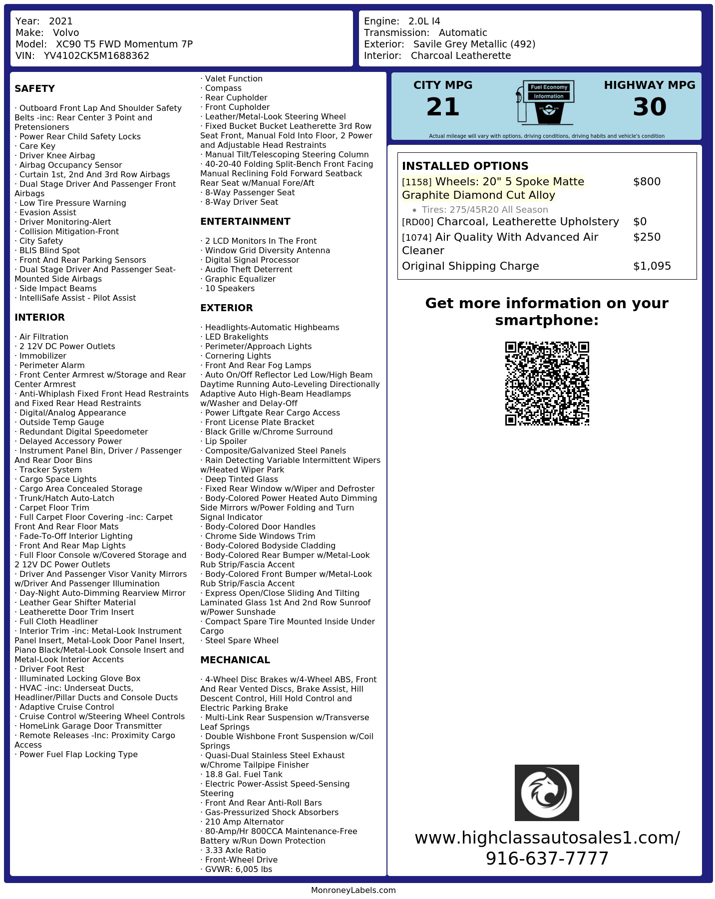 Monroney Label