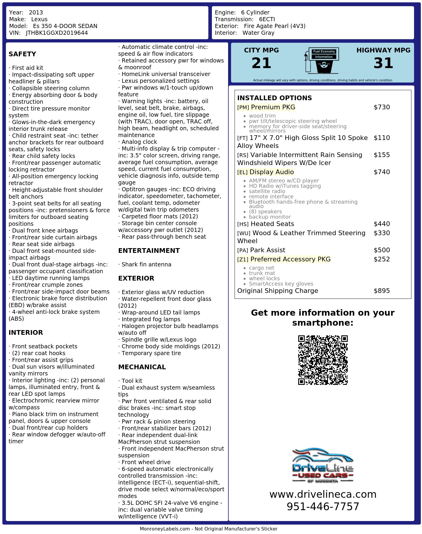 Monroney Label