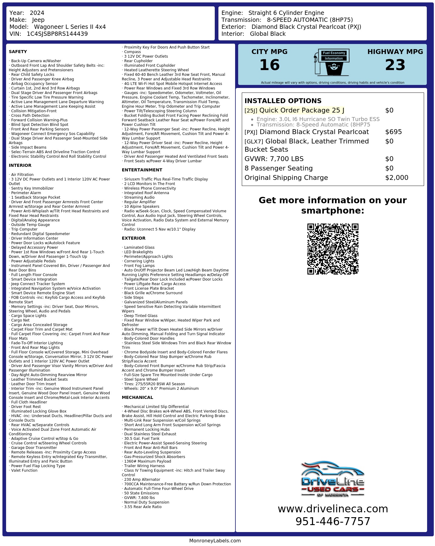 Monroney Label
