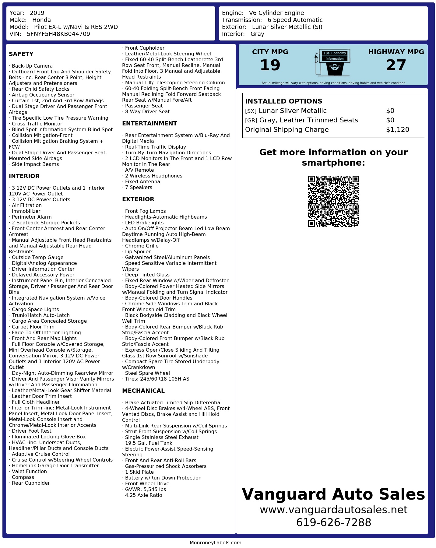 Monroney Label