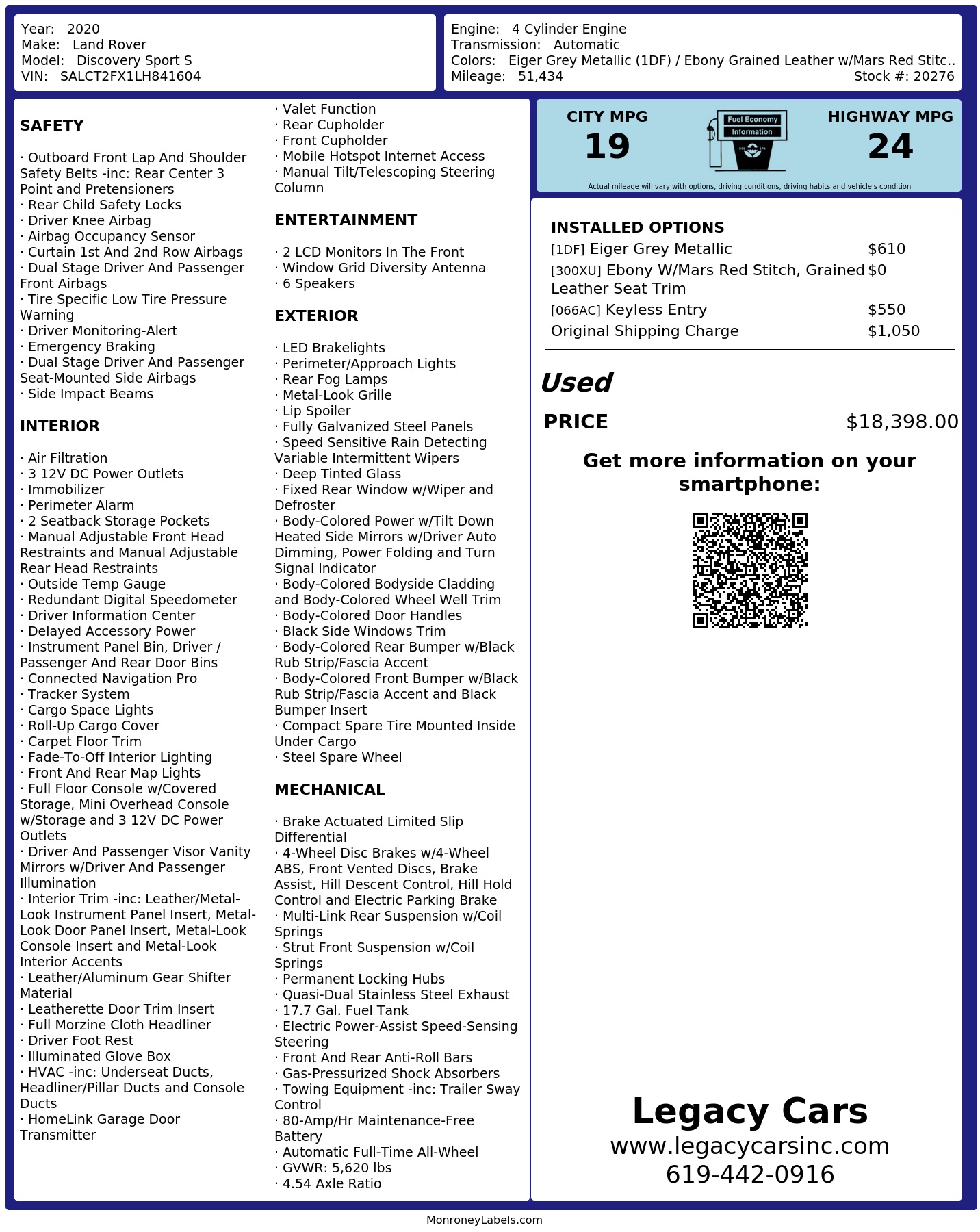 Monroney Label