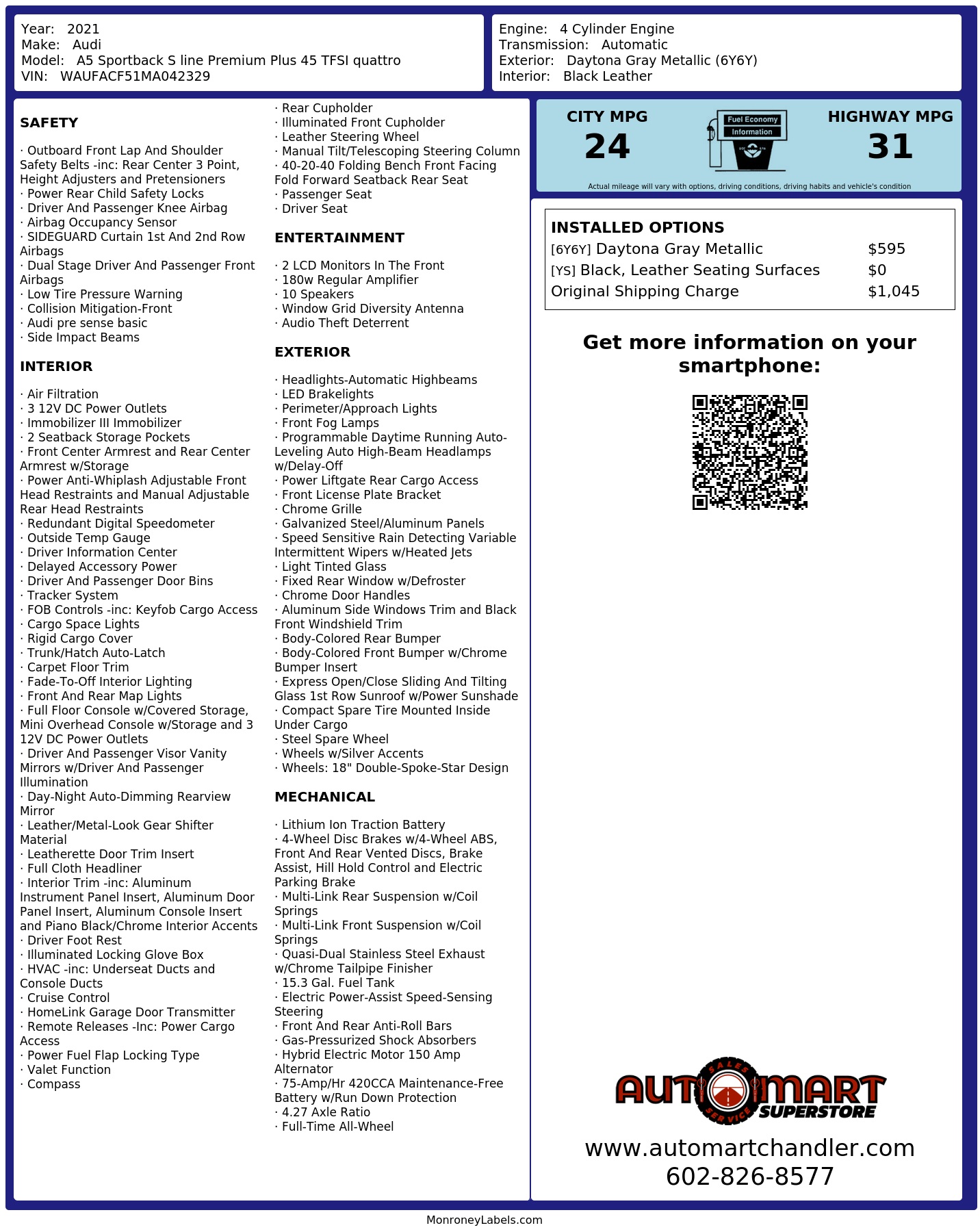 Monroney Label