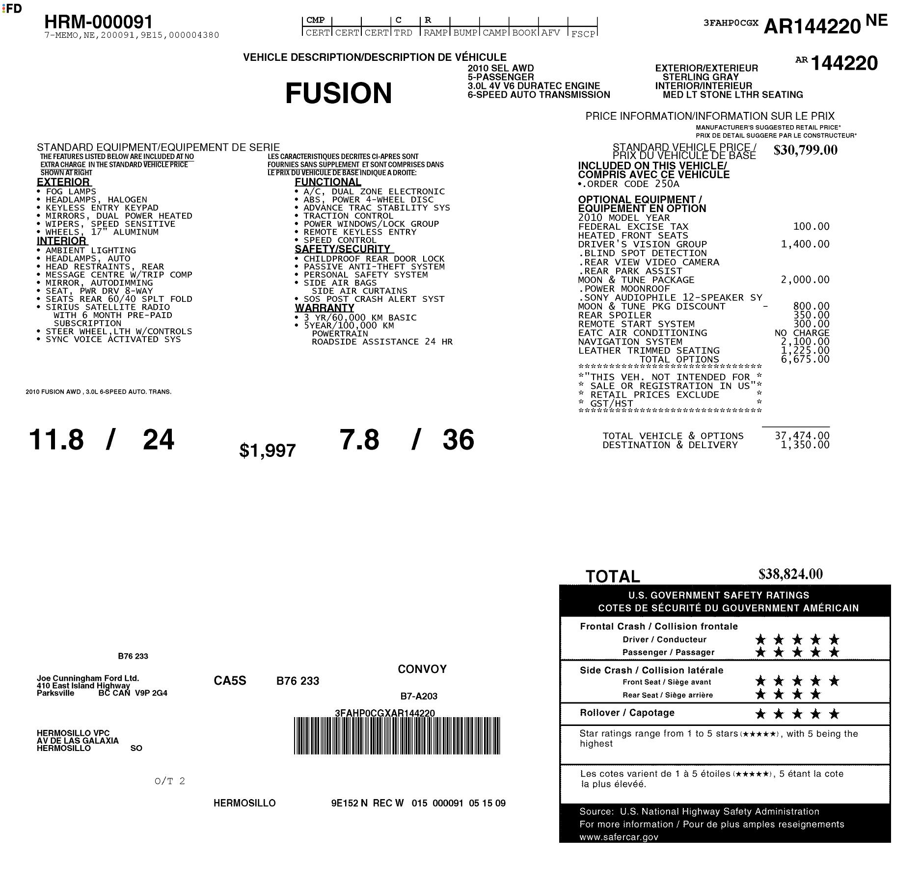 Monroney Label