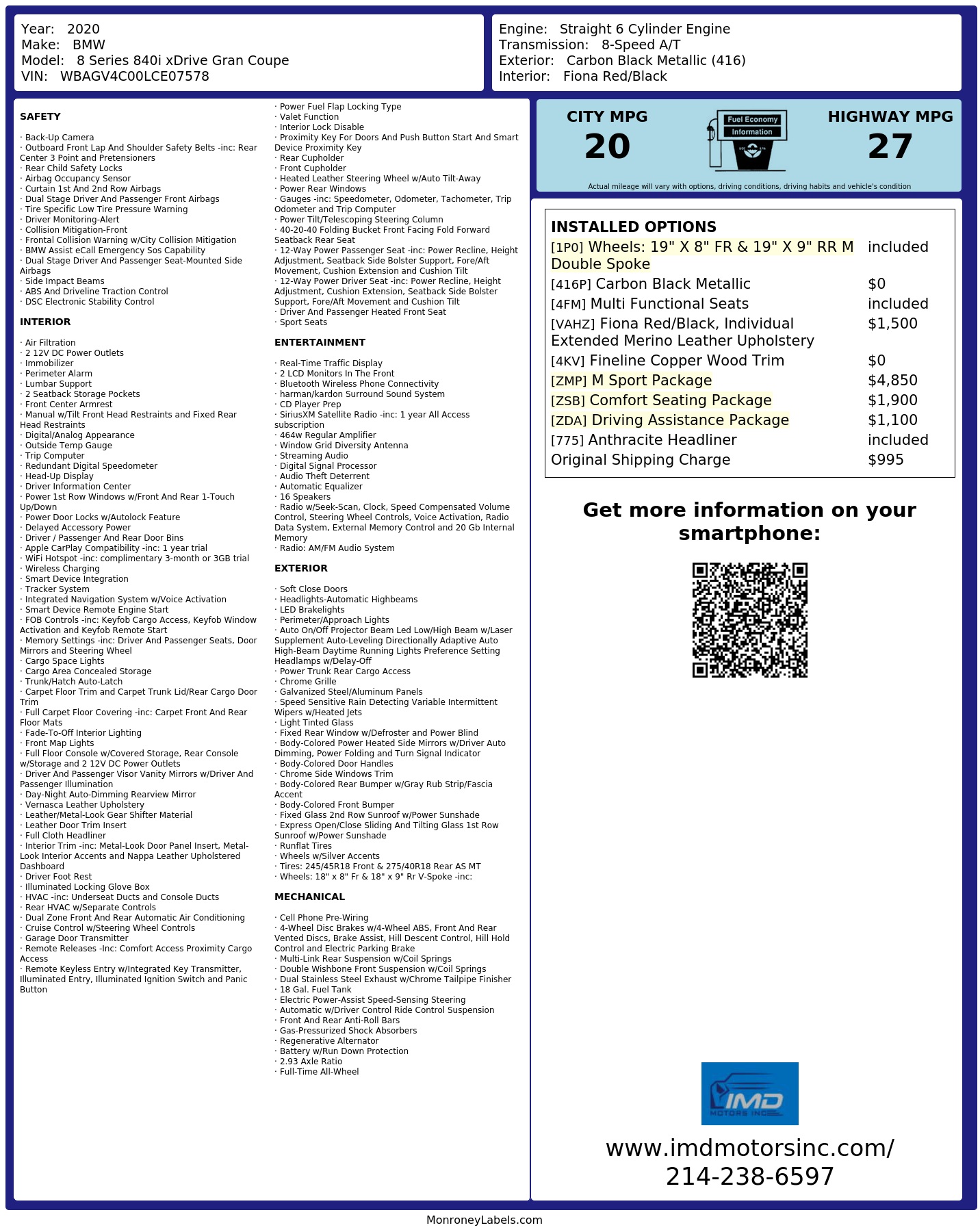 Monroney Label