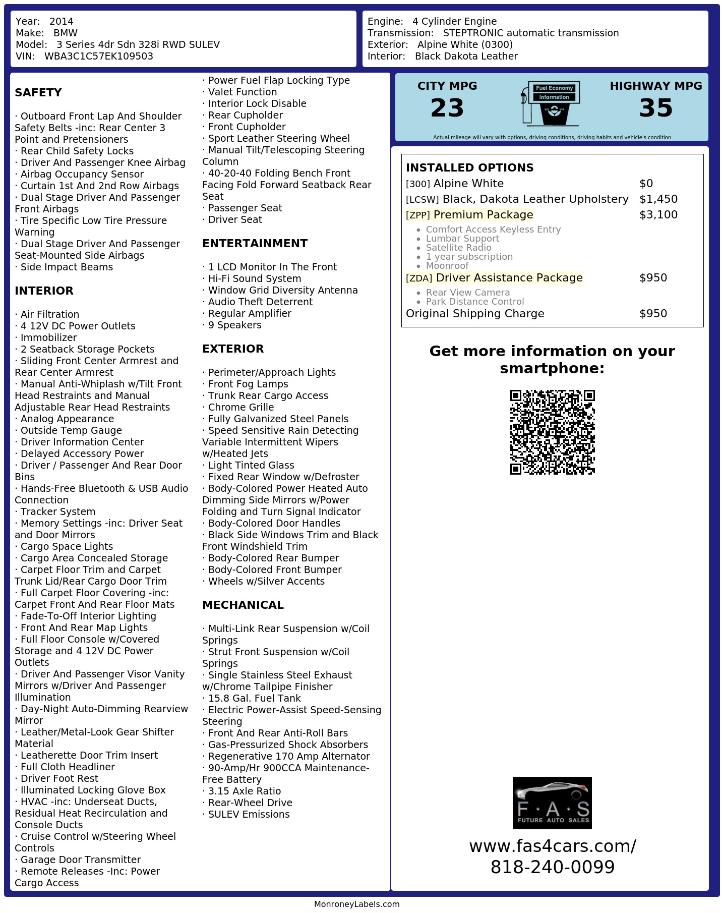 Monroney Label