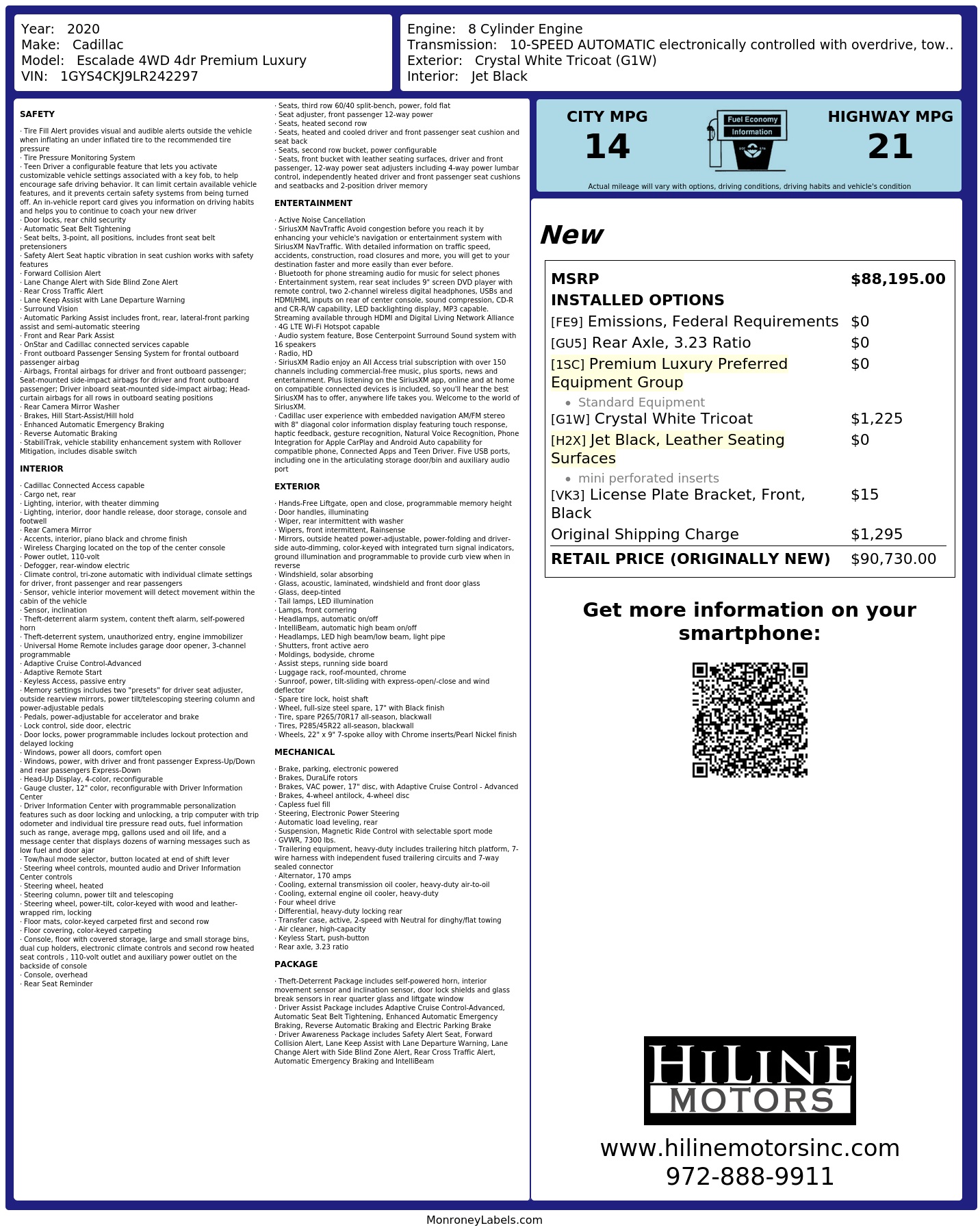 Monroney Label