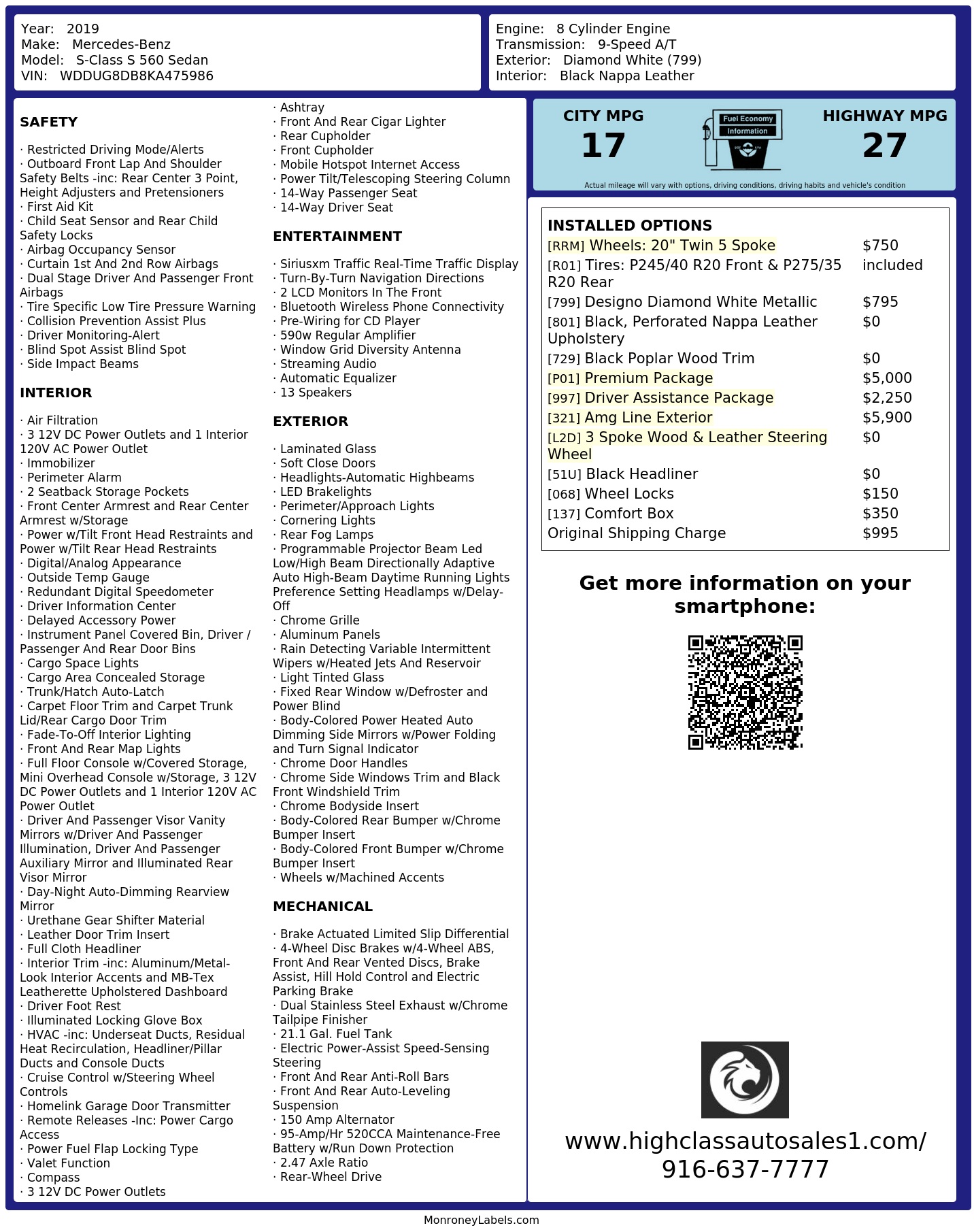 Monroney Label