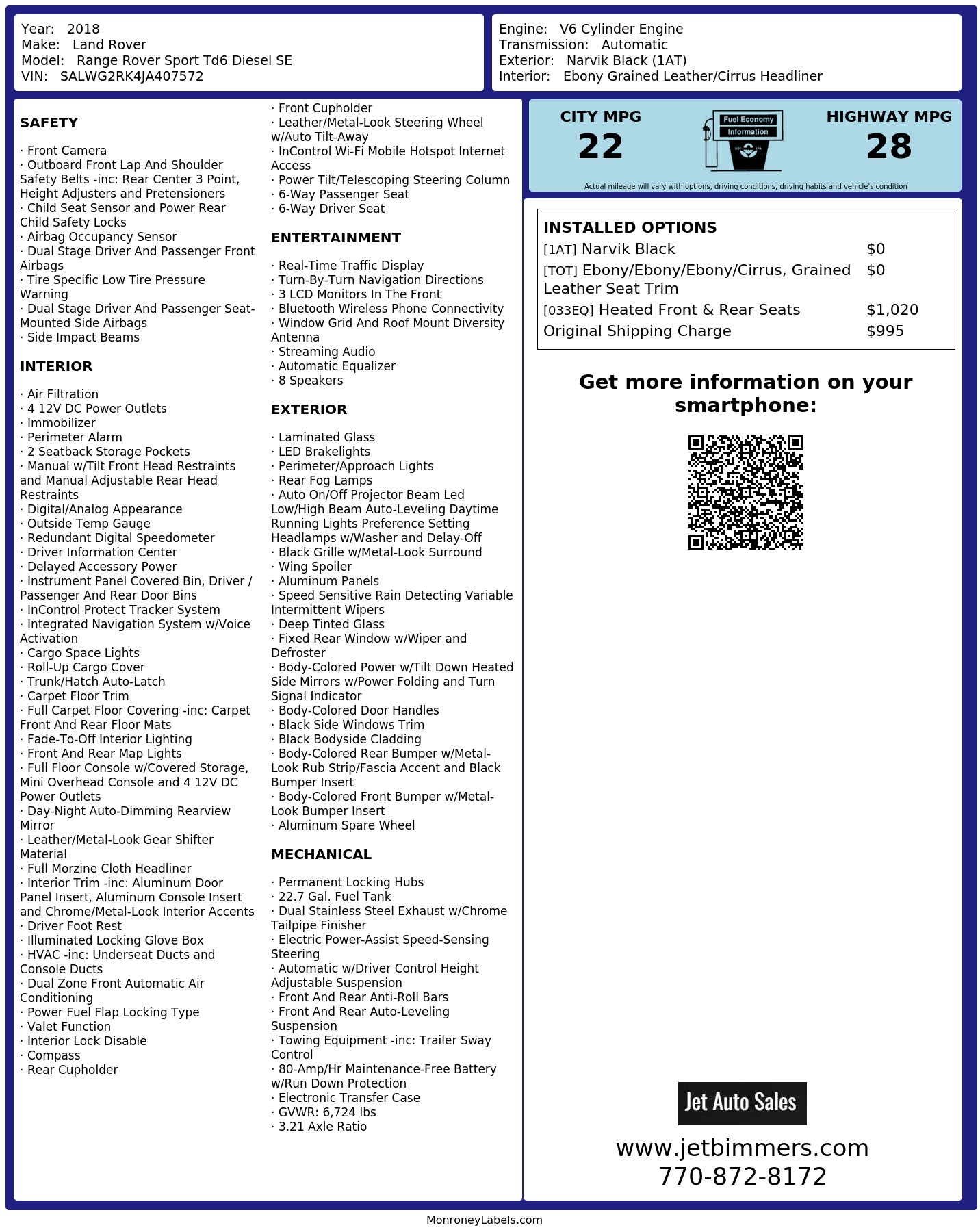Monroney Label