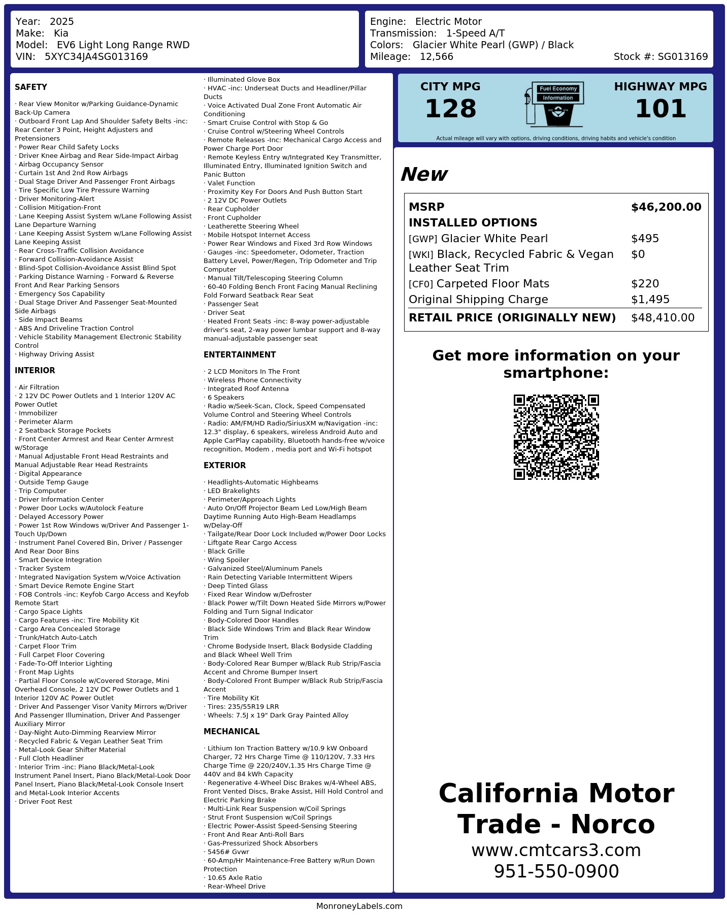 Monroney Label