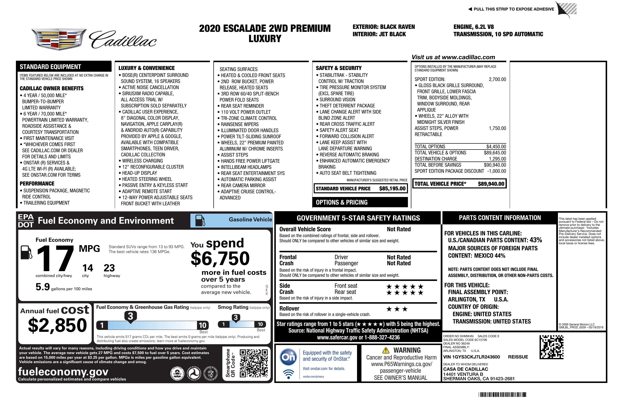 Monroney Label