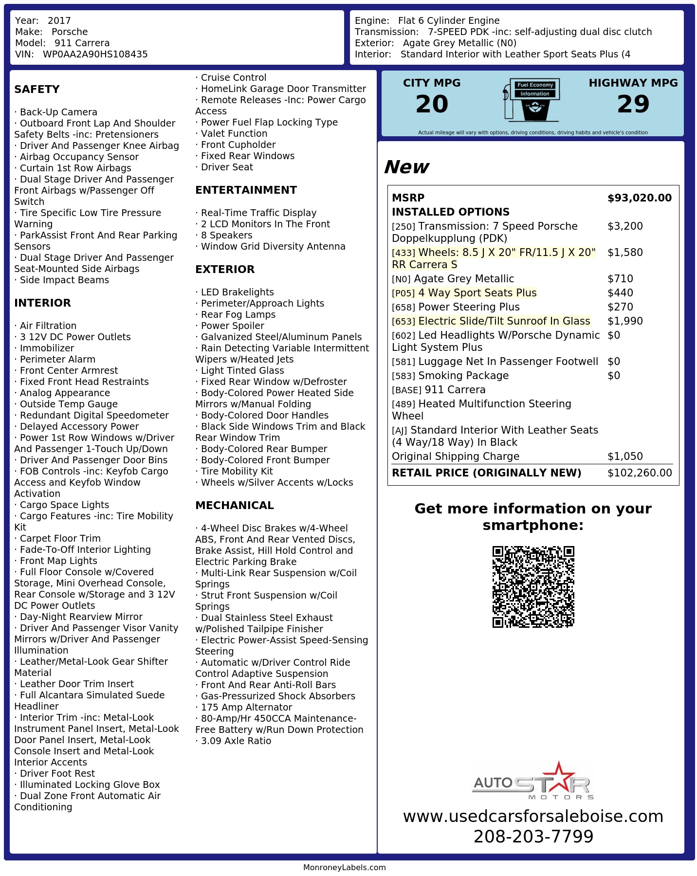 Monroney Label