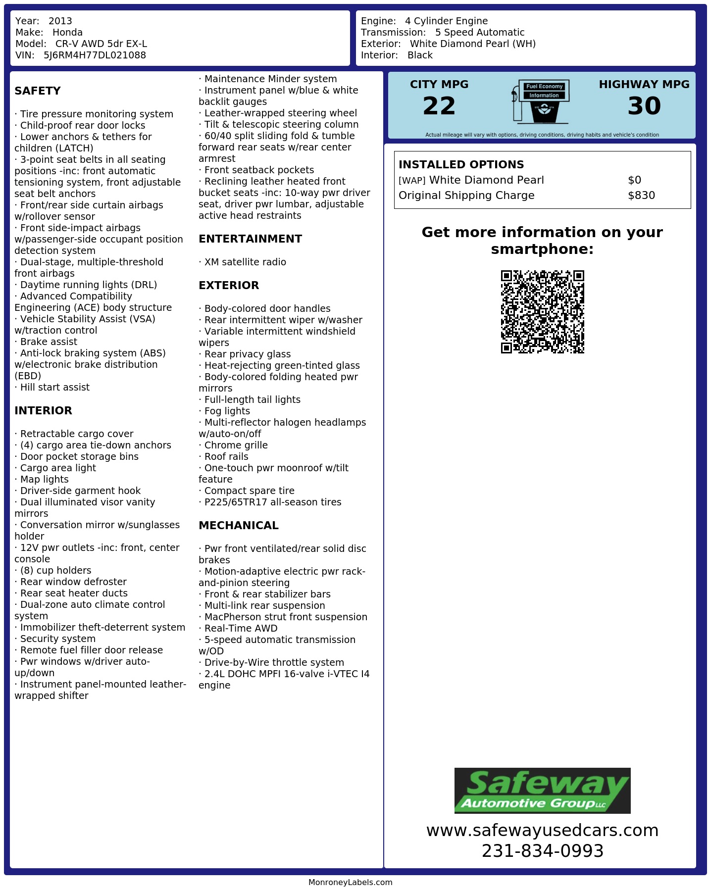 Monroney Label
