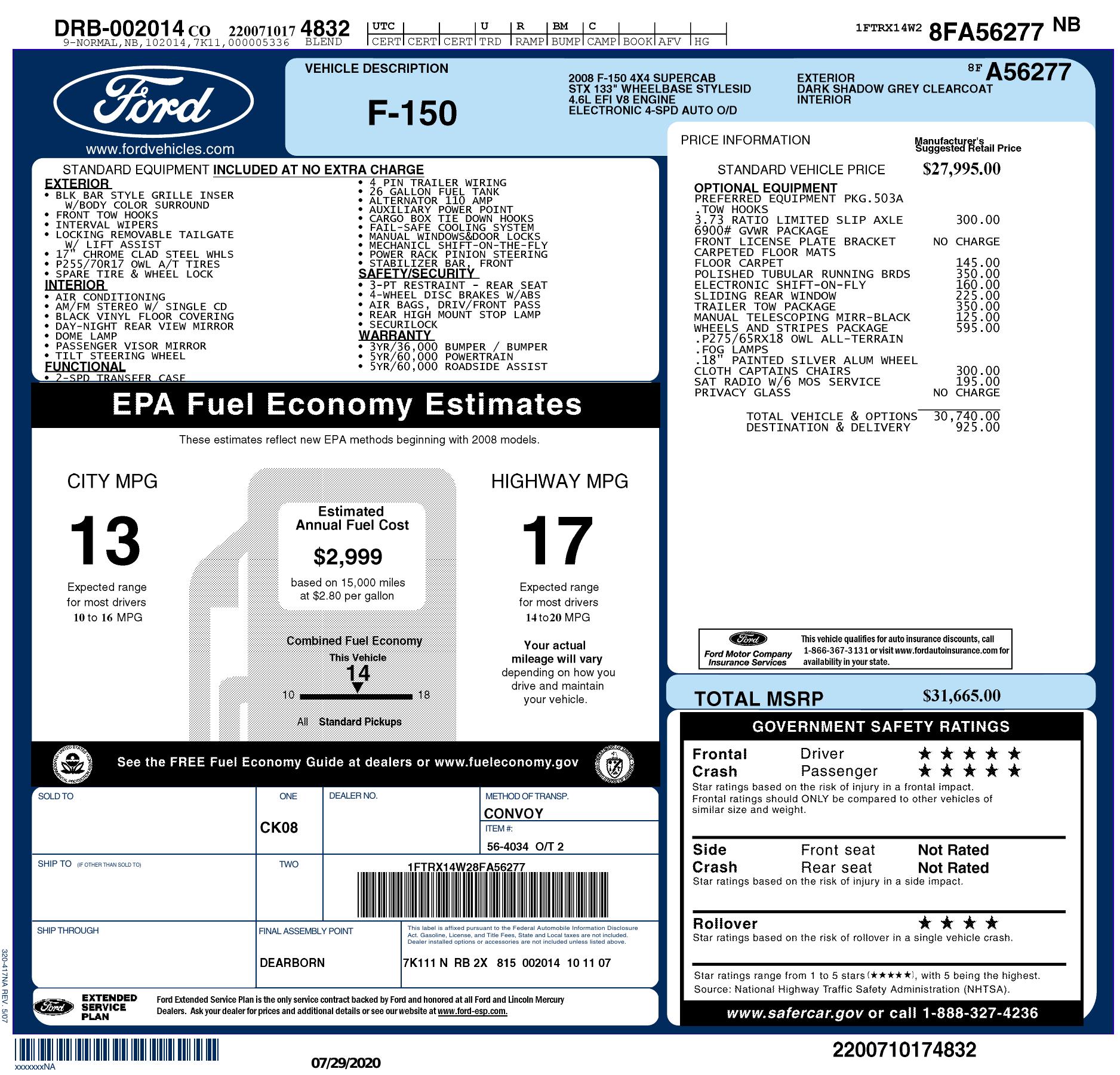 Monroney Label