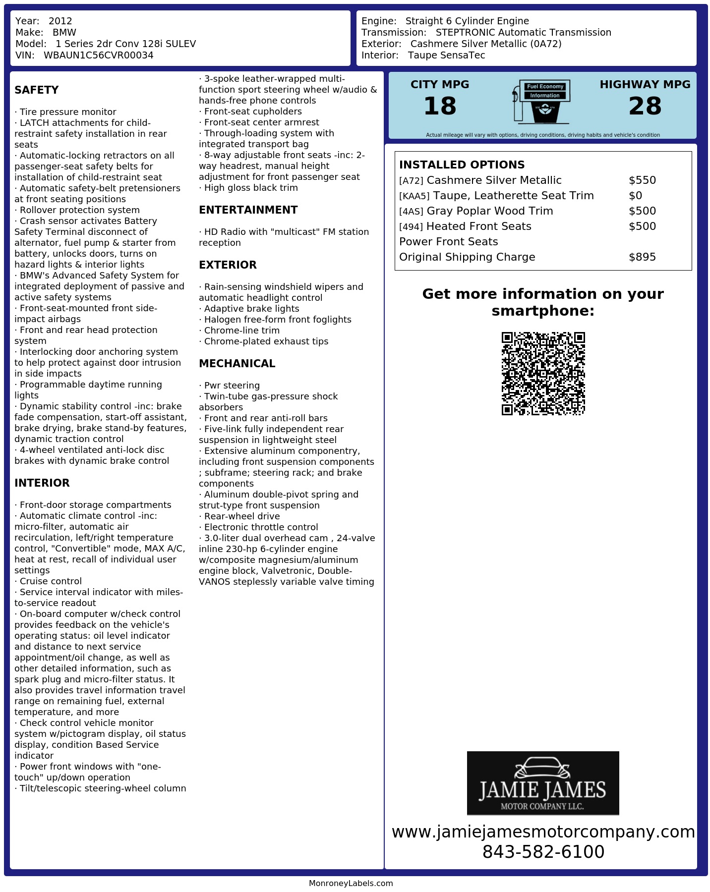 Monroney Label