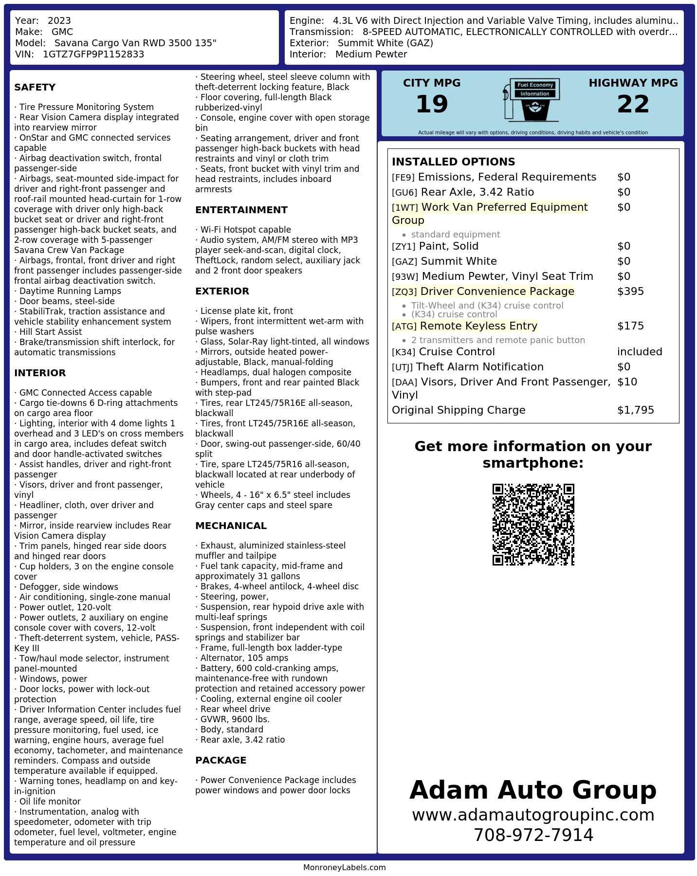 Monroney Label