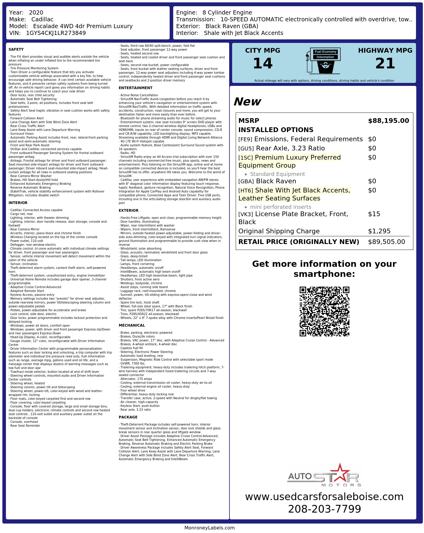 Monroney Label