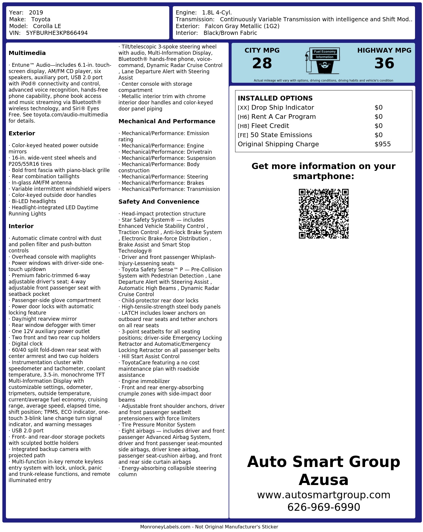 Monroney Label