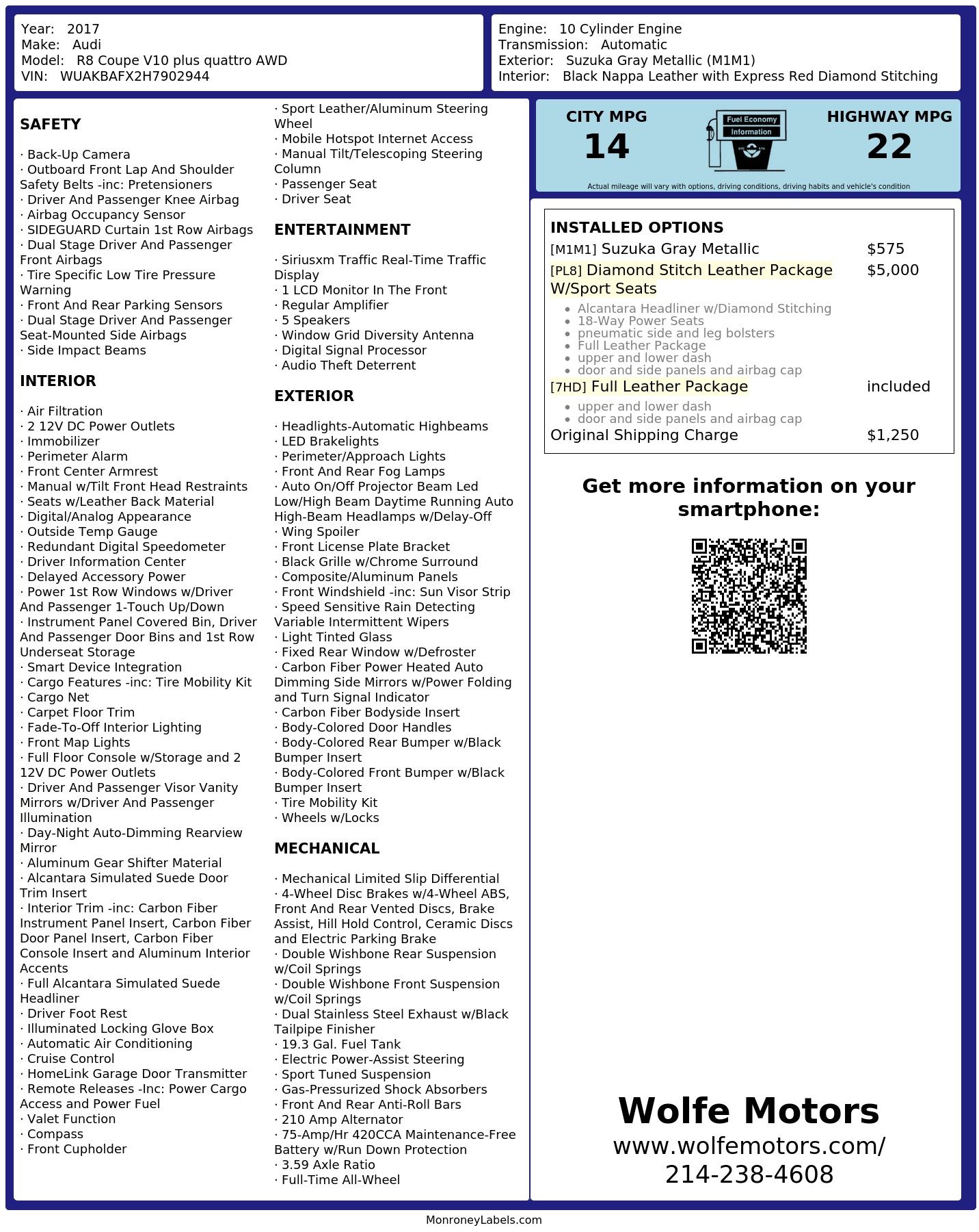 Monroney Label