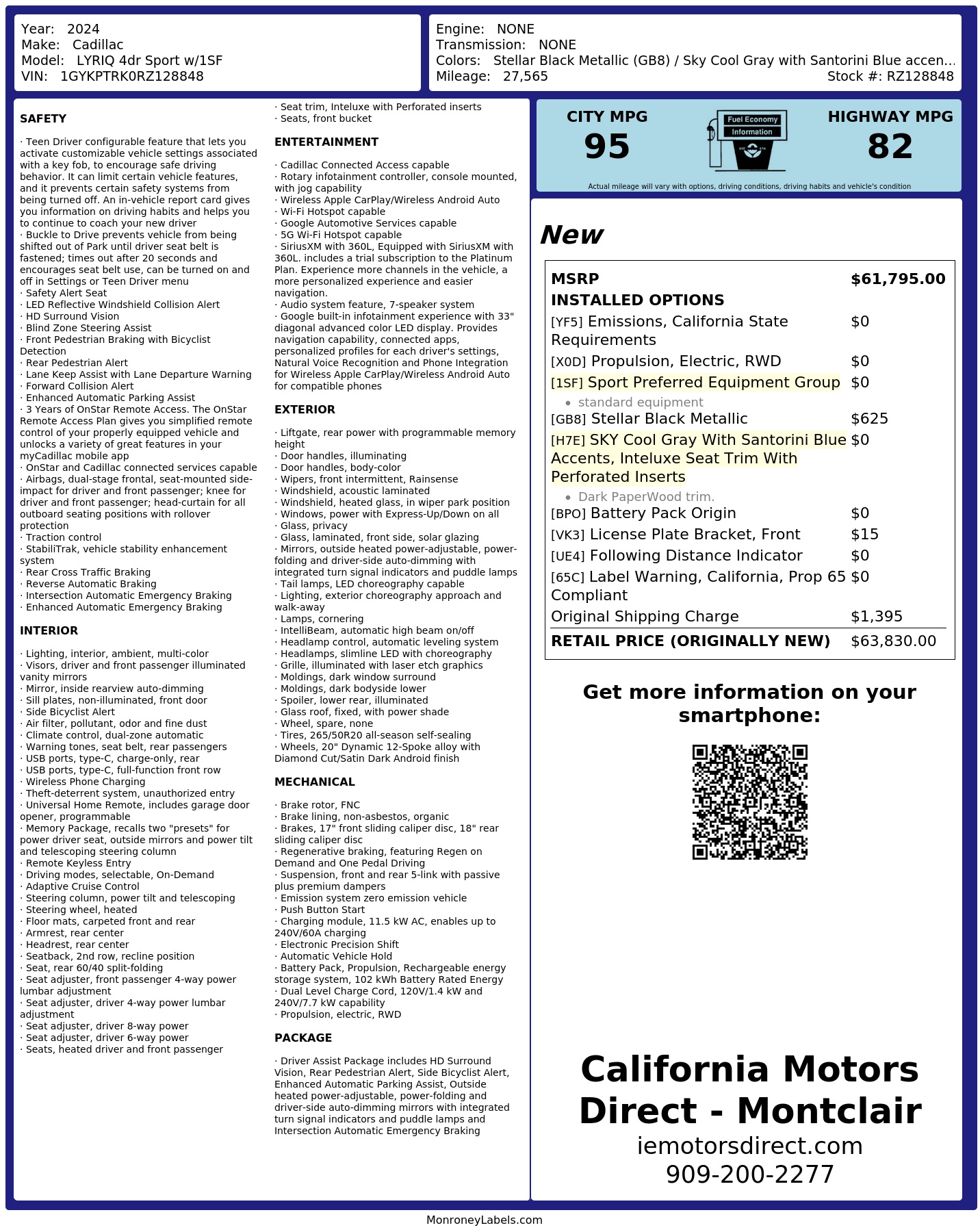 Monroney Label