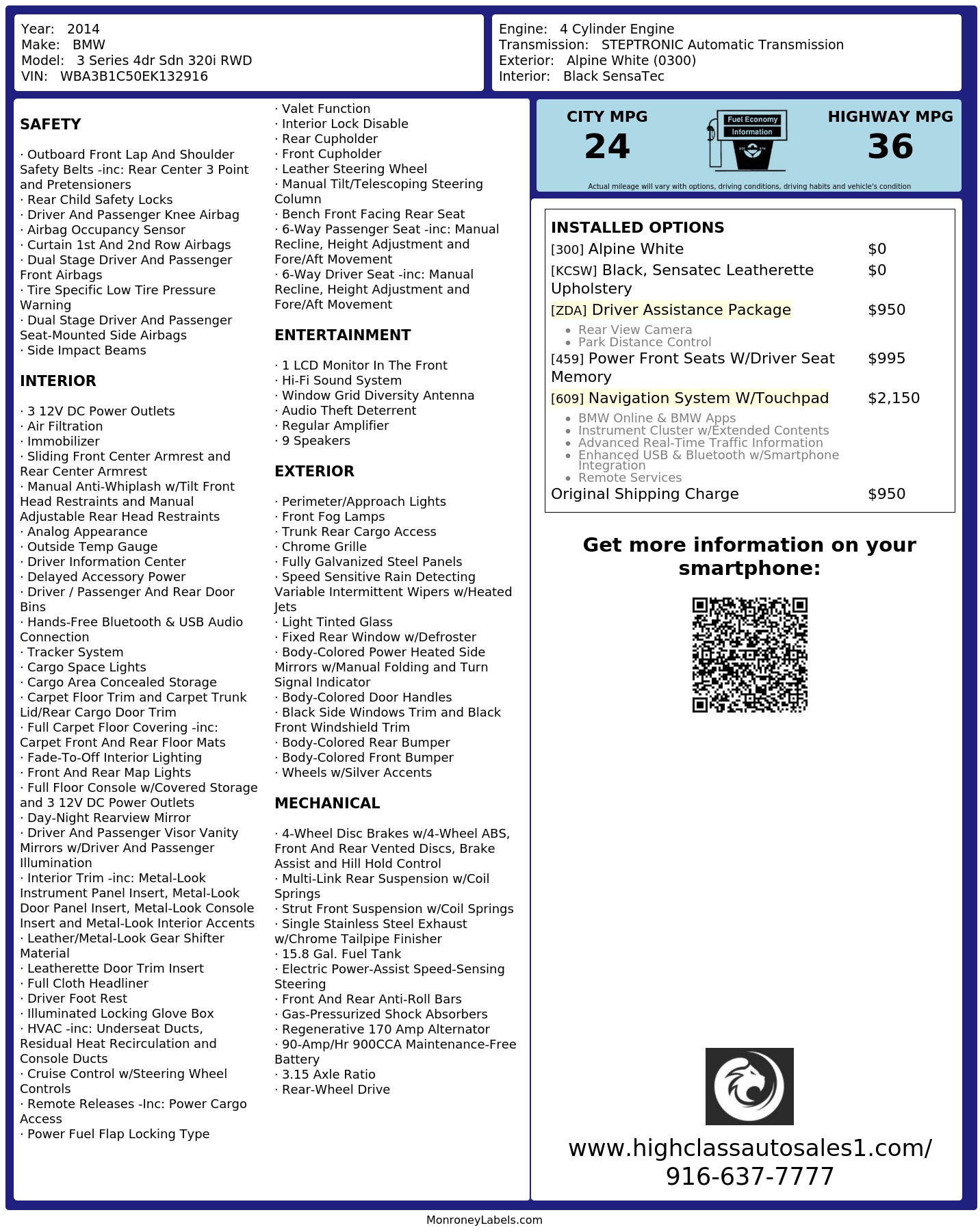 Monroney Label