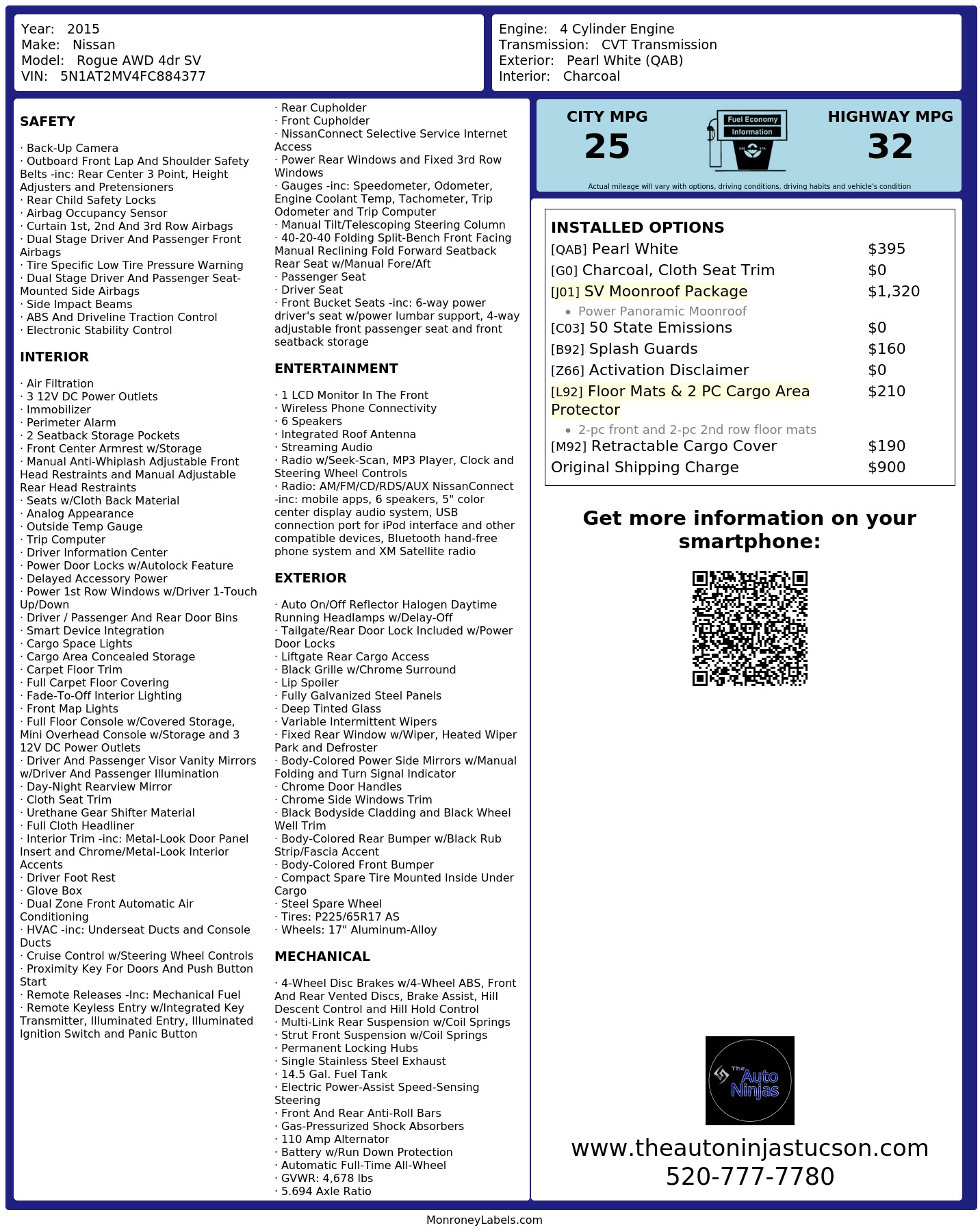 Monroney Label