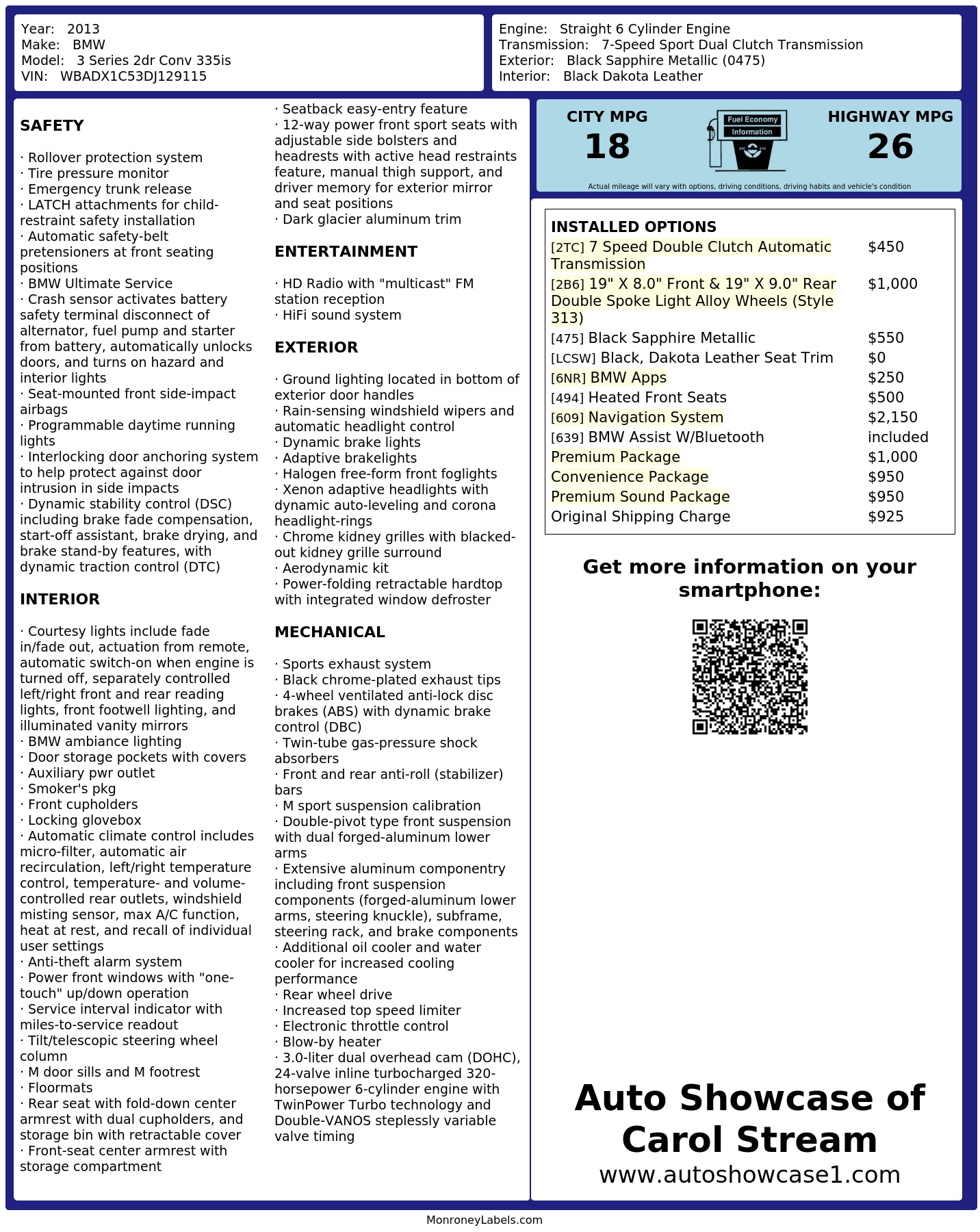 Monroney Label