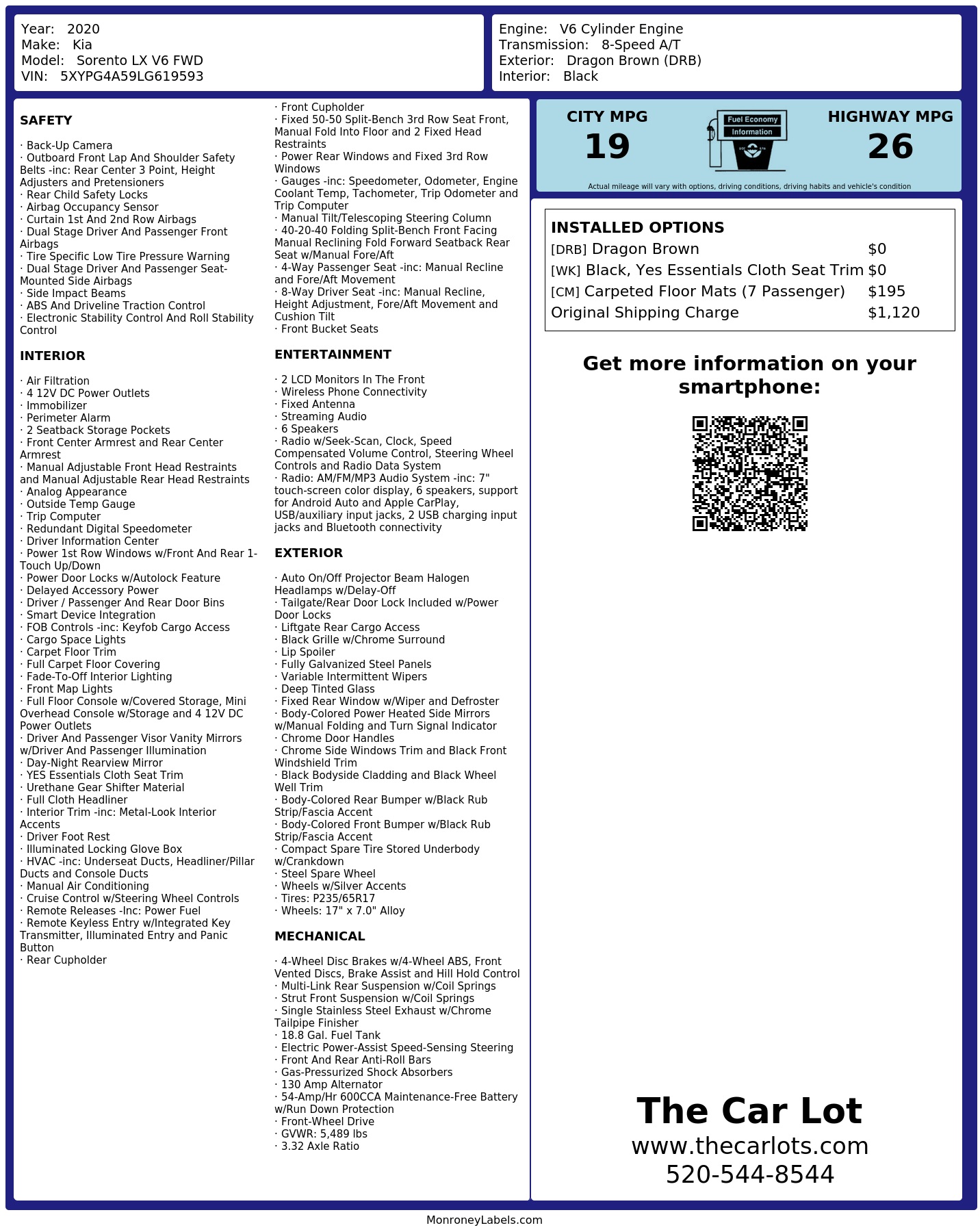 Monroney Label