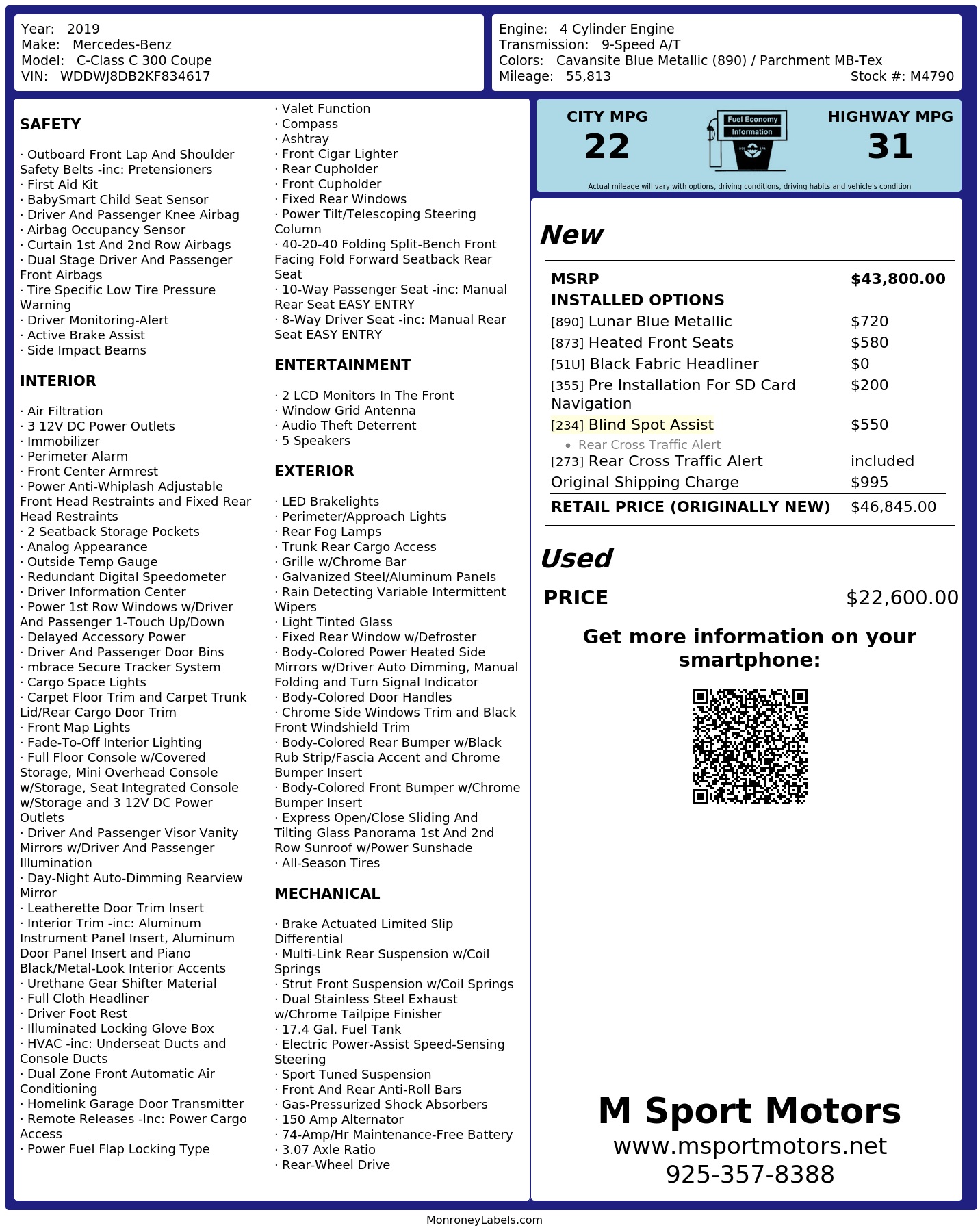 Monroney Label