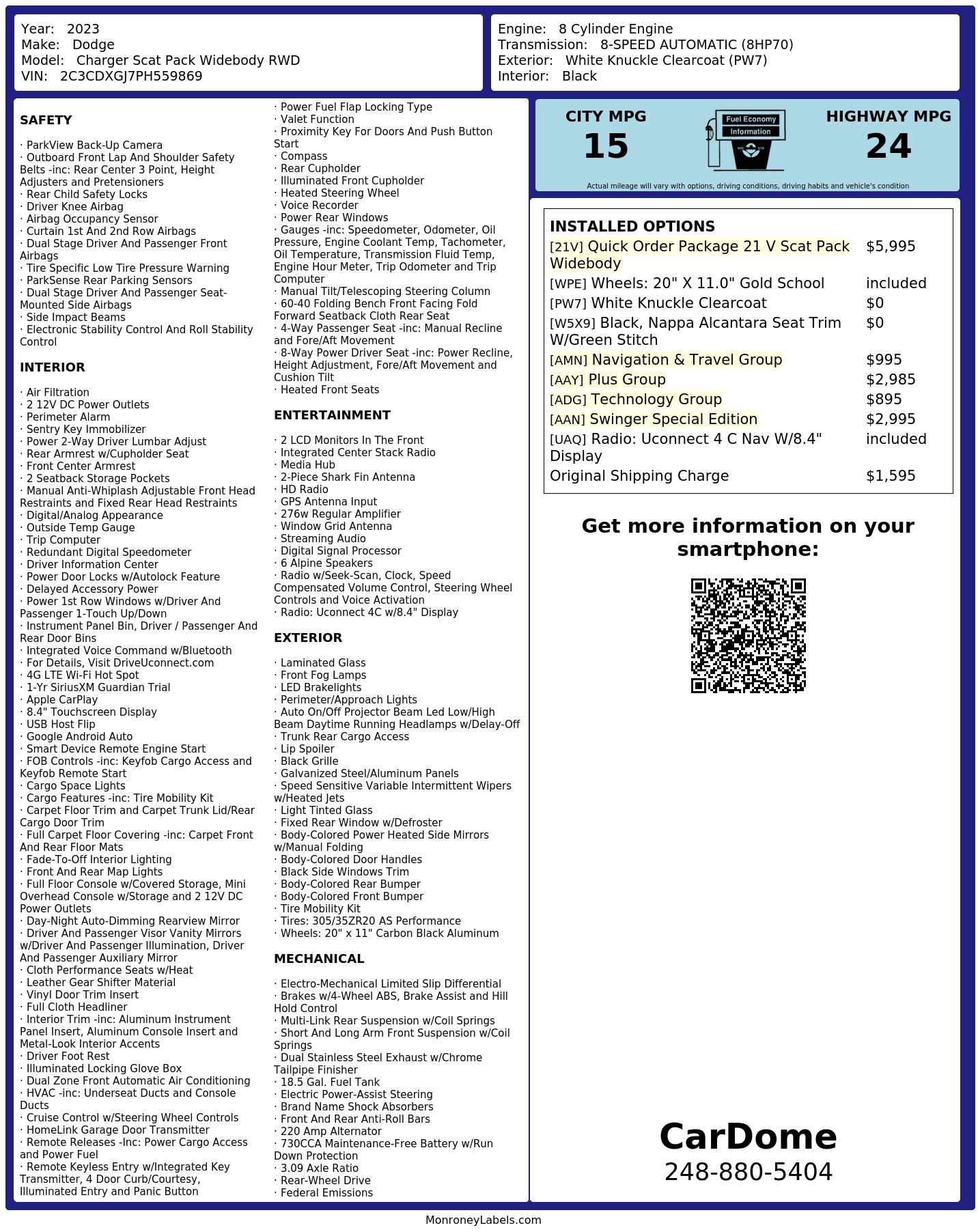Monroney Label