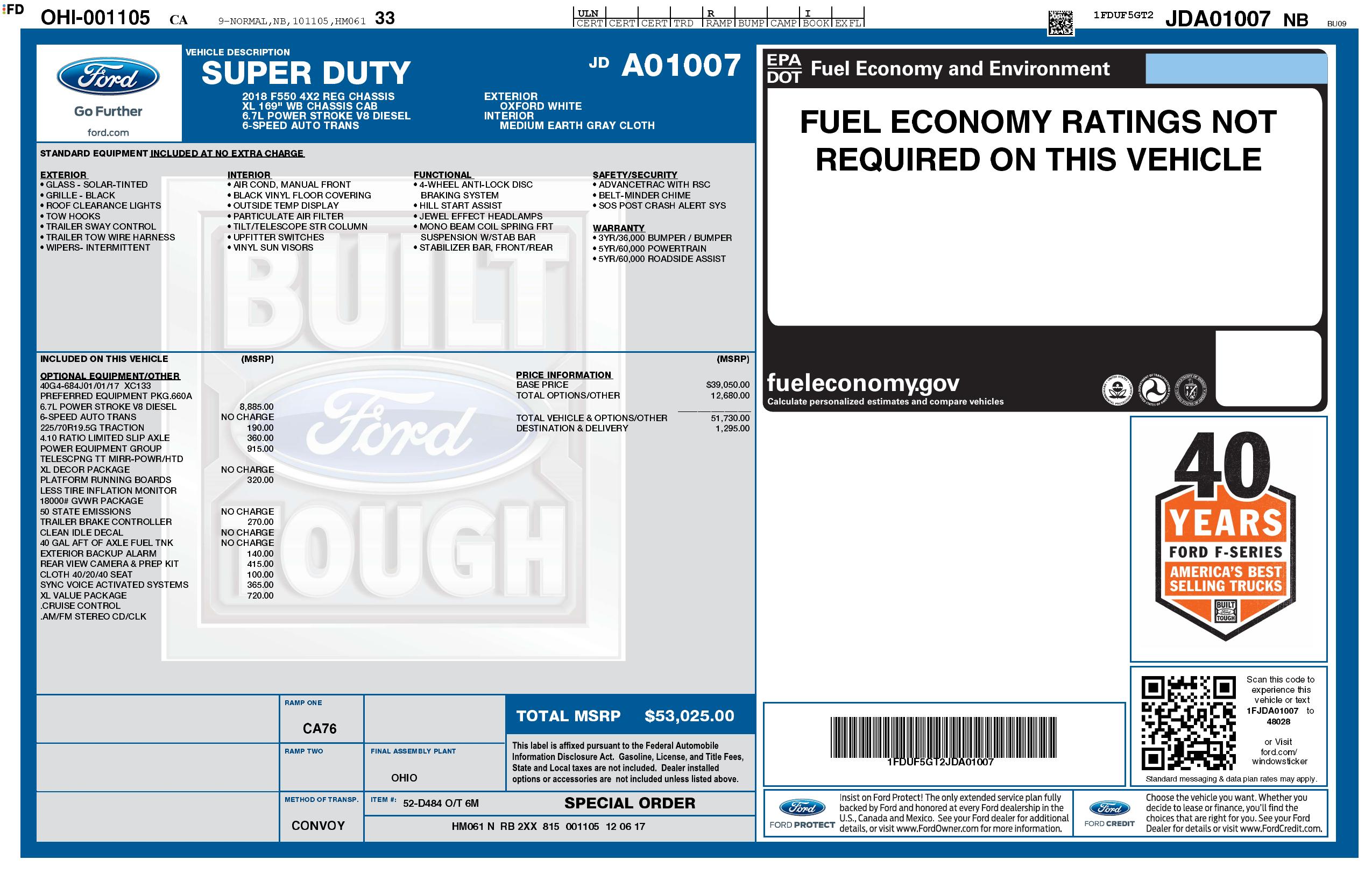 Monroney Label