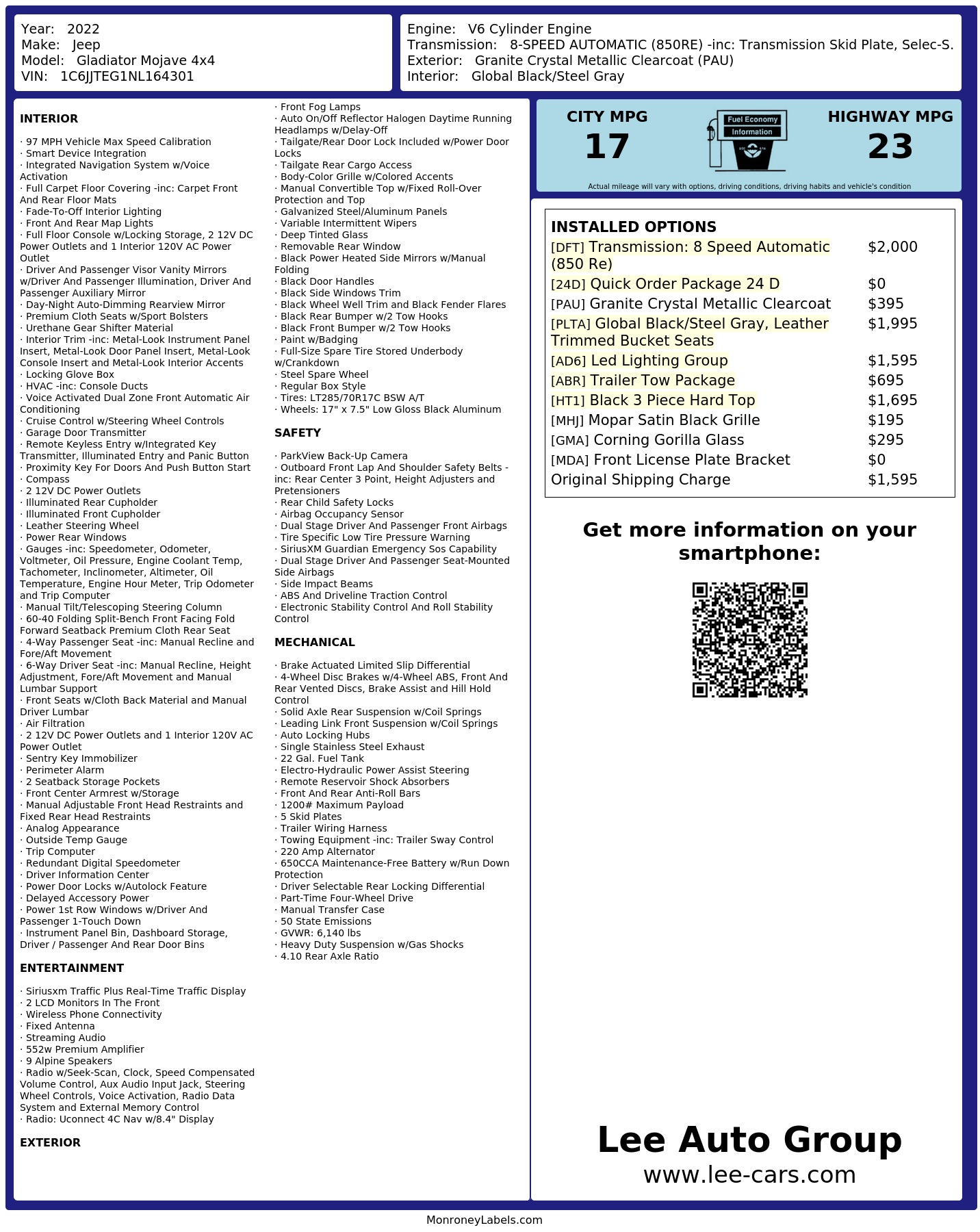 Monroney Label