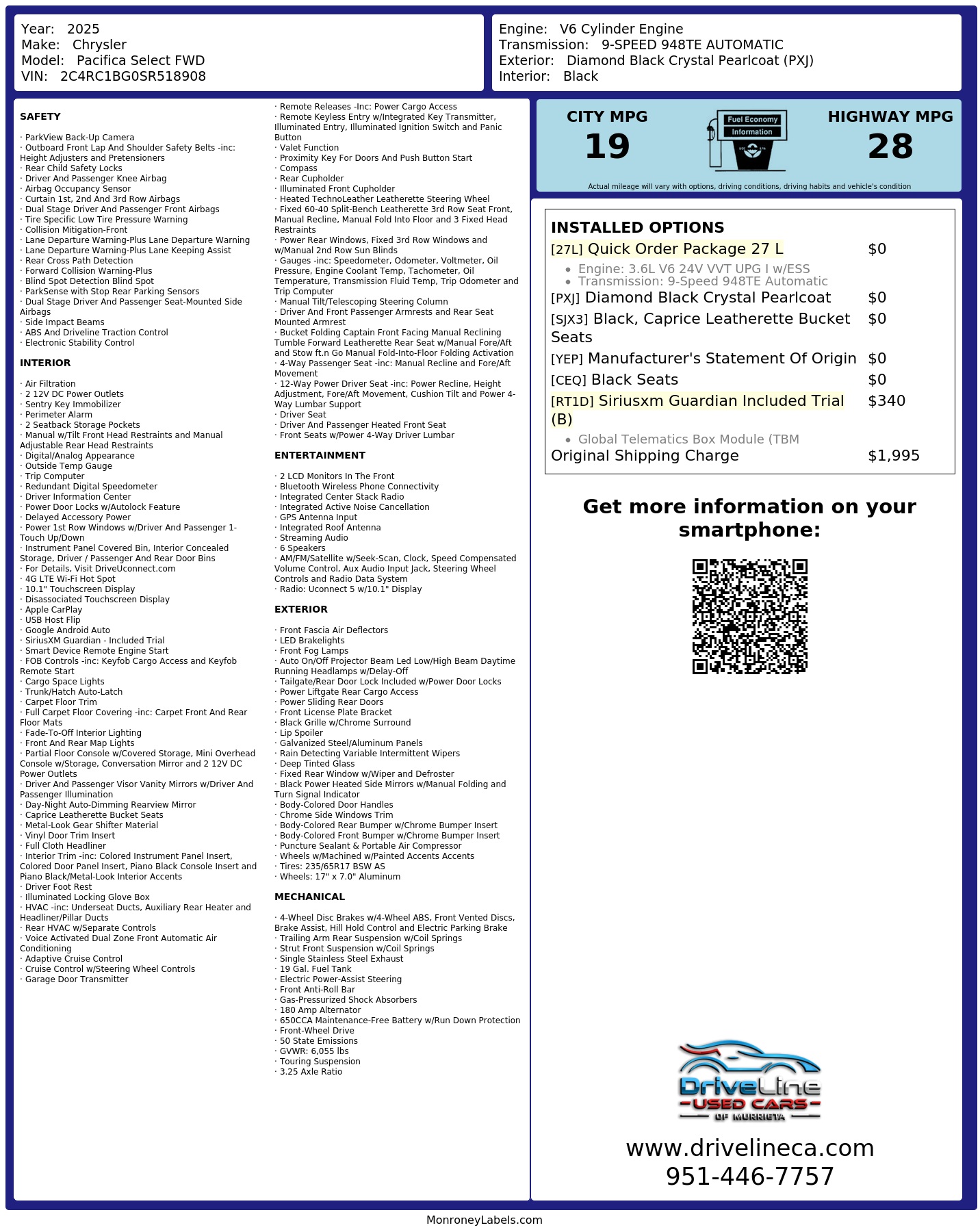 Monroney Label