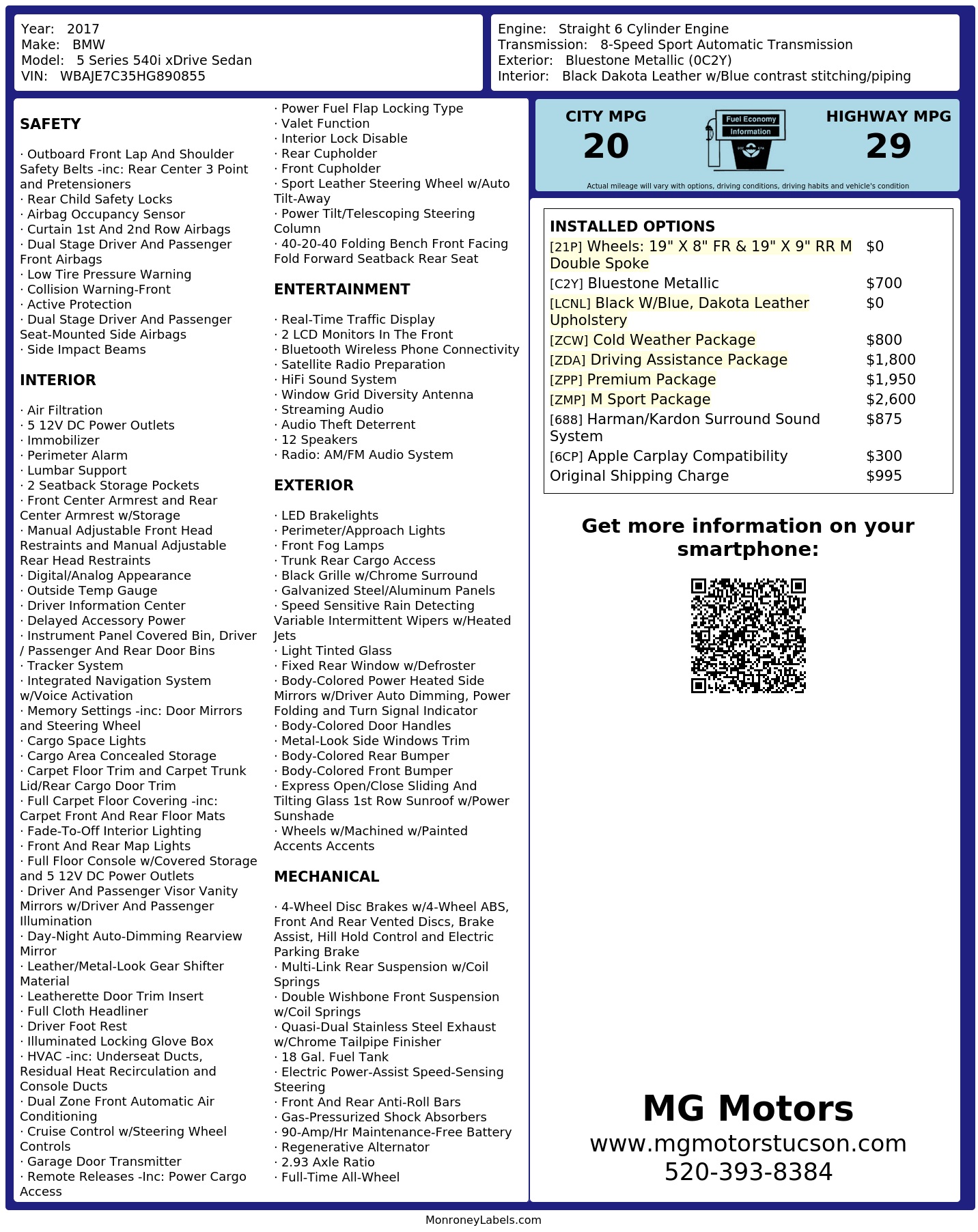 Monroney Label