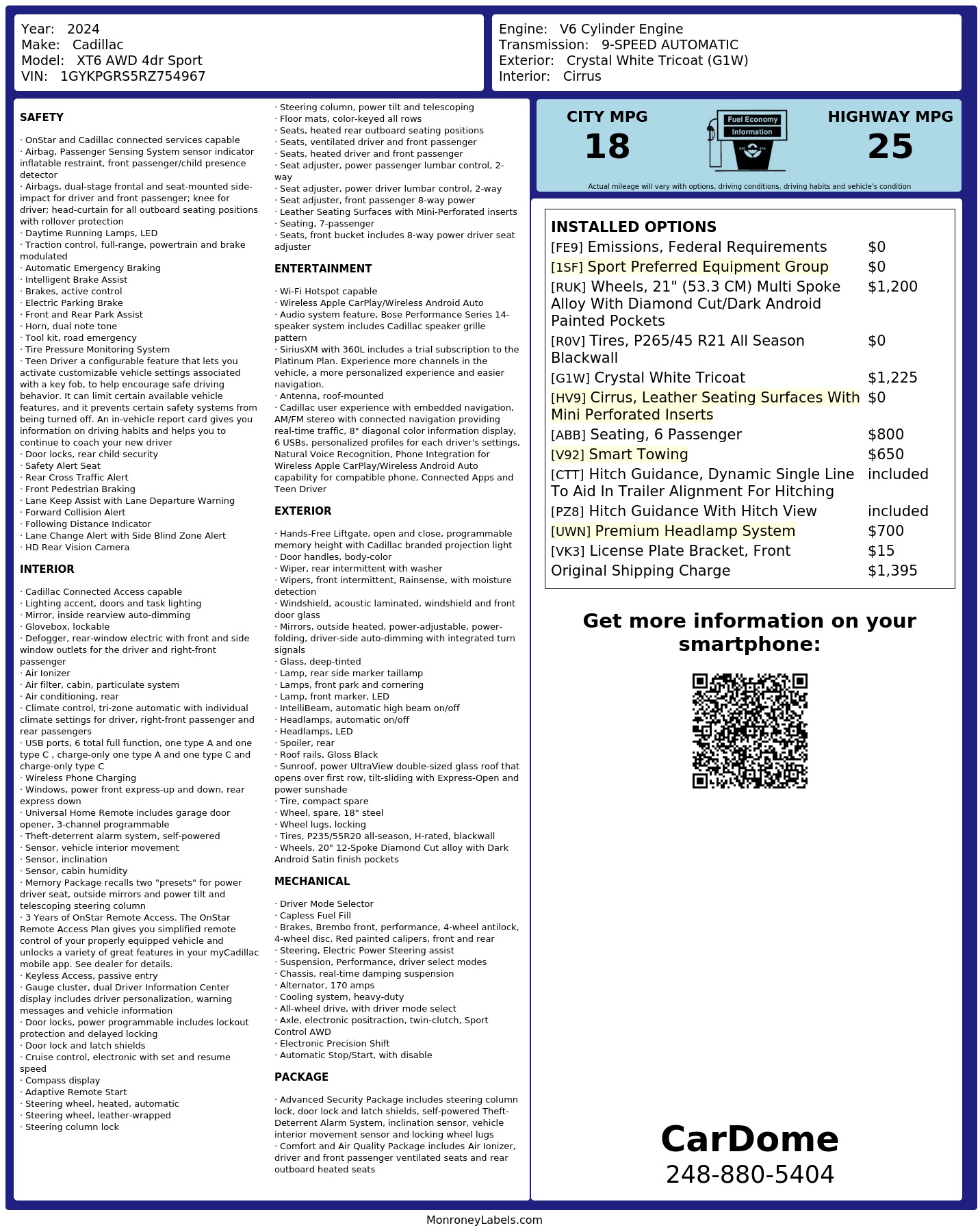 Monroney Label