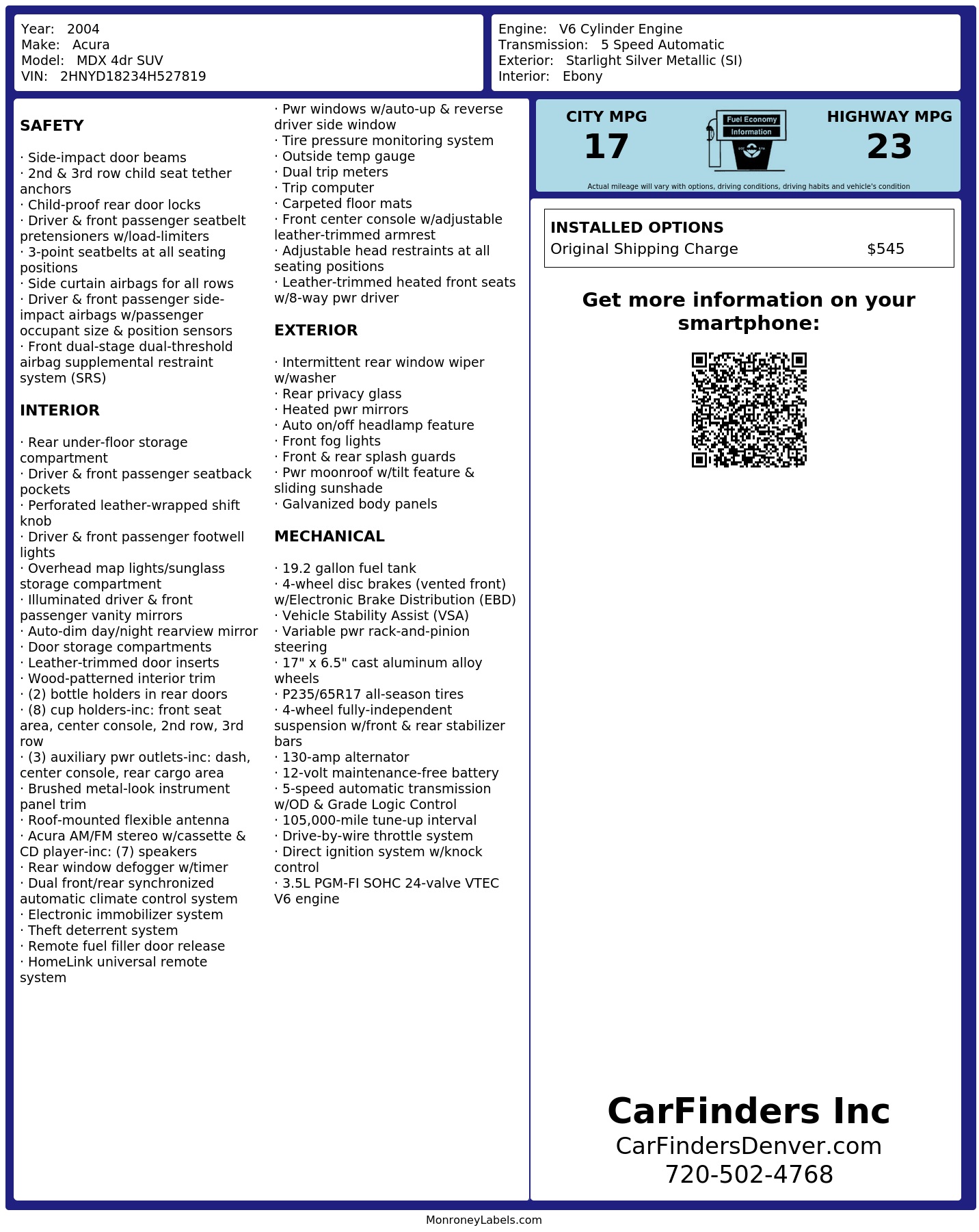 Monroney Label