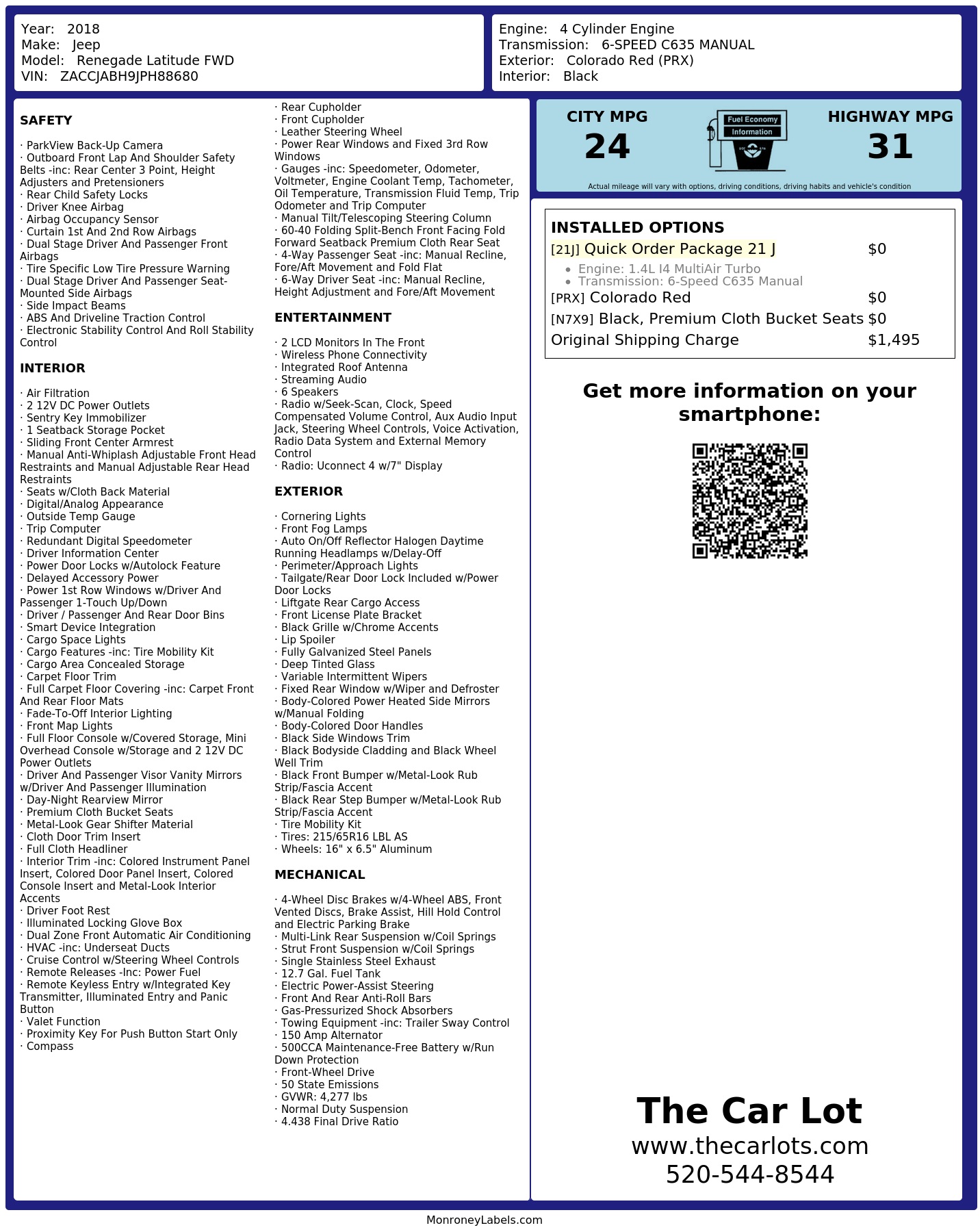 Monroney Label