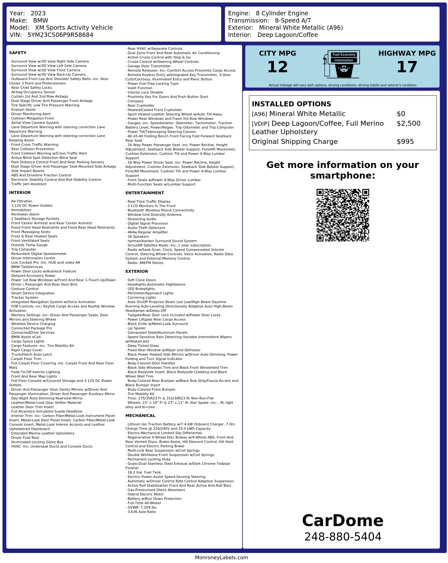 Monroney Label